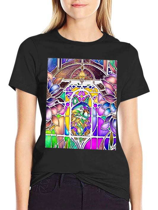 Stained Glass Wolf Graphic Tee
