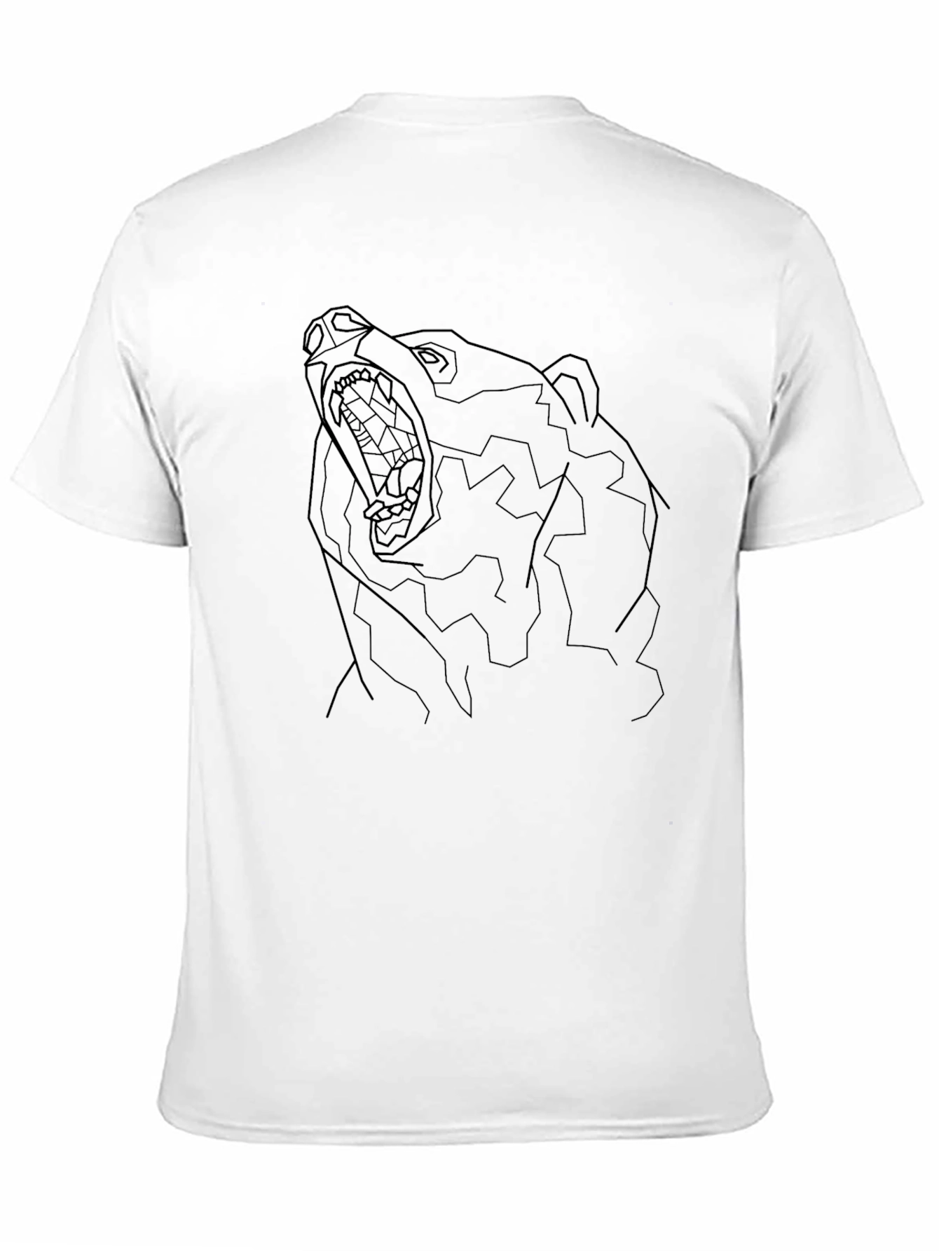 Geometric Bear Outline Black T-Shirt - Modern Graphic Tee