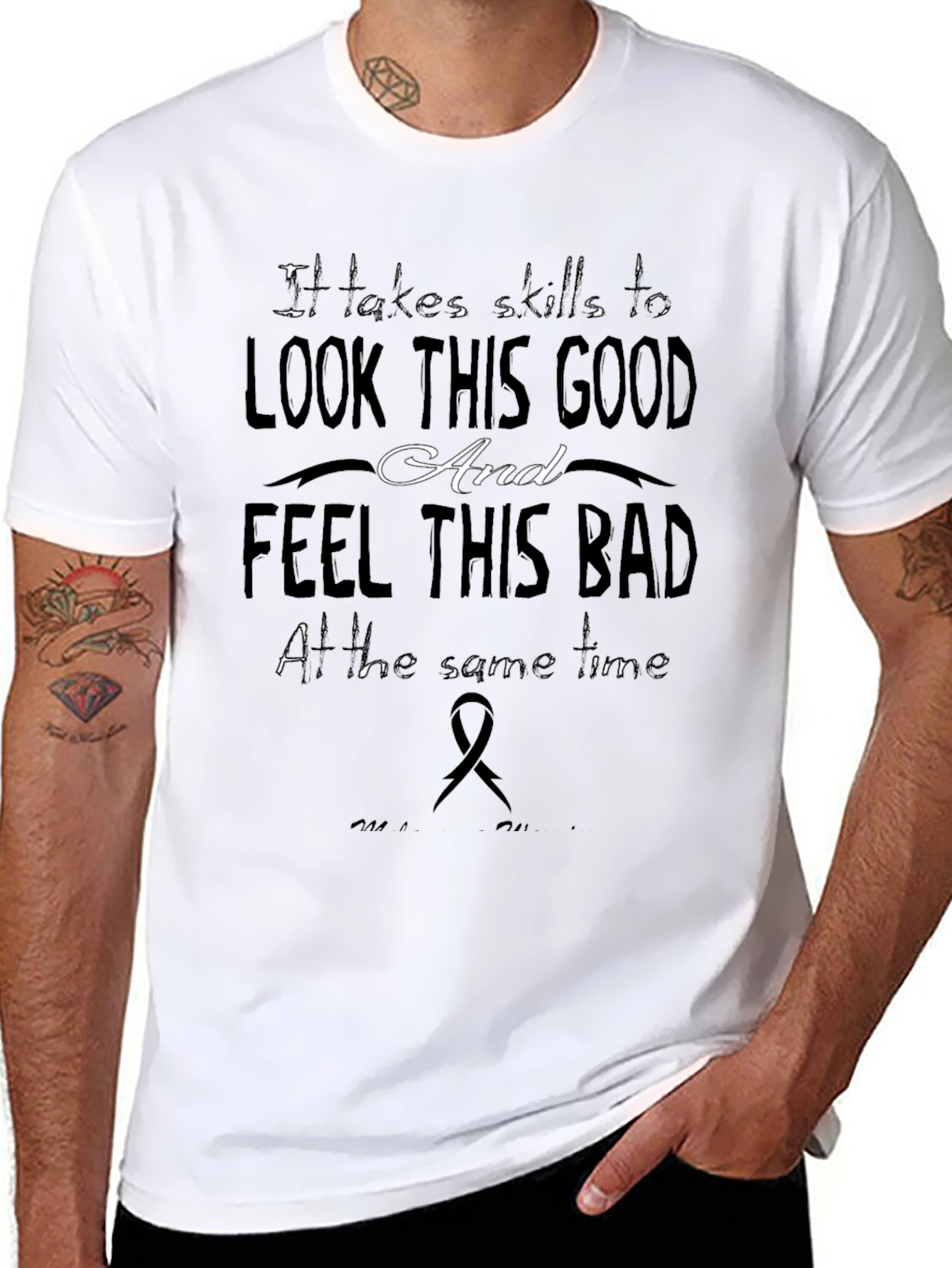 It Takes Skills T-Shirt - Black Ribbon Design