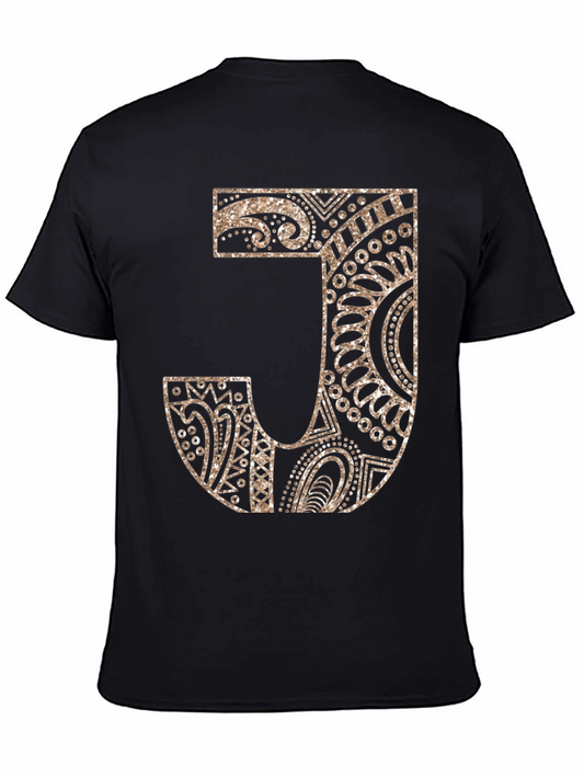 Letter J Graphic Tee - Stylish Initial Design