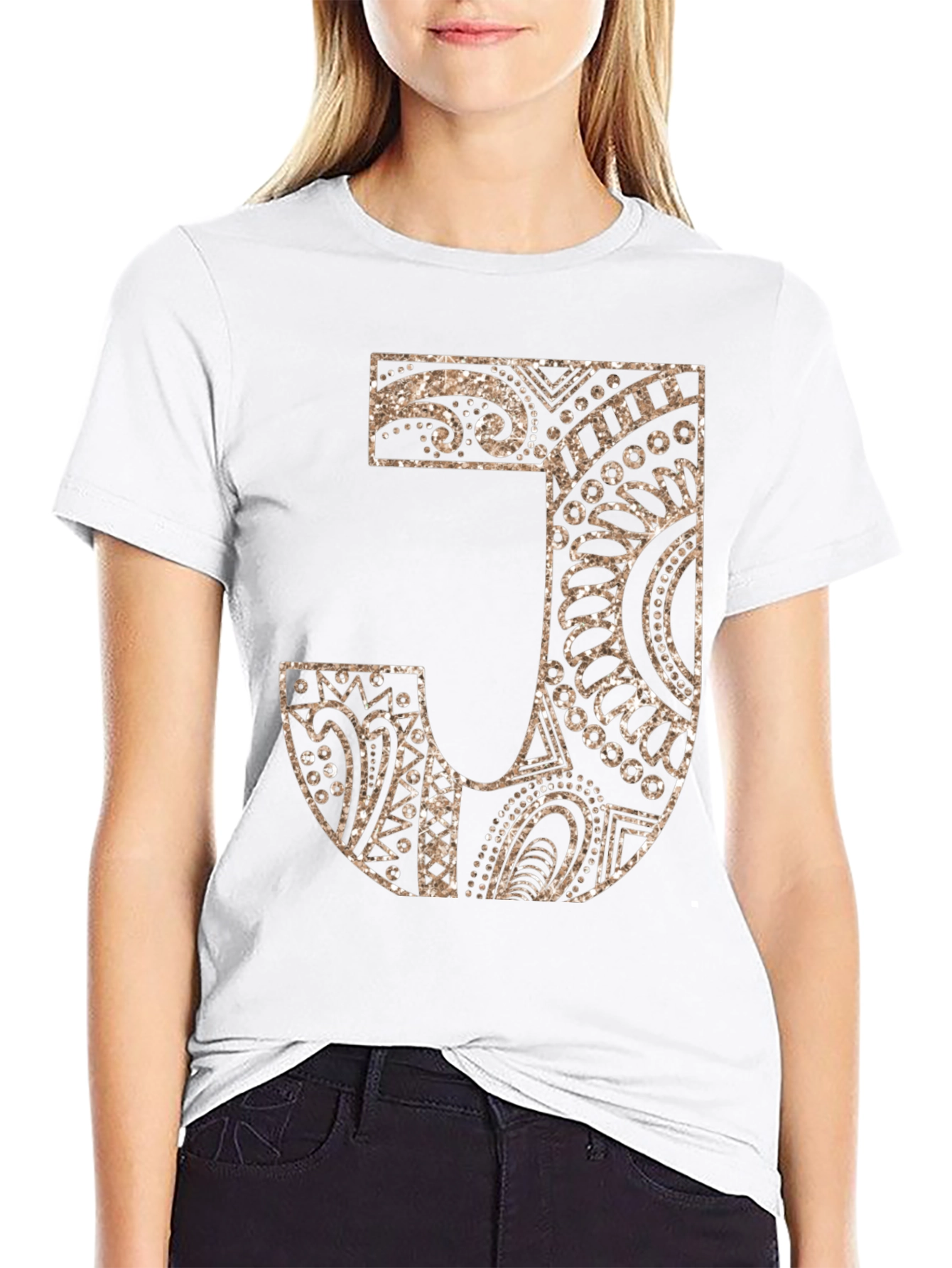 Letter J Graphic Tee - Stylish Initial Design
