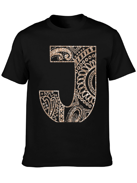 Letter J Graphic Tee - Stylish Initial Design