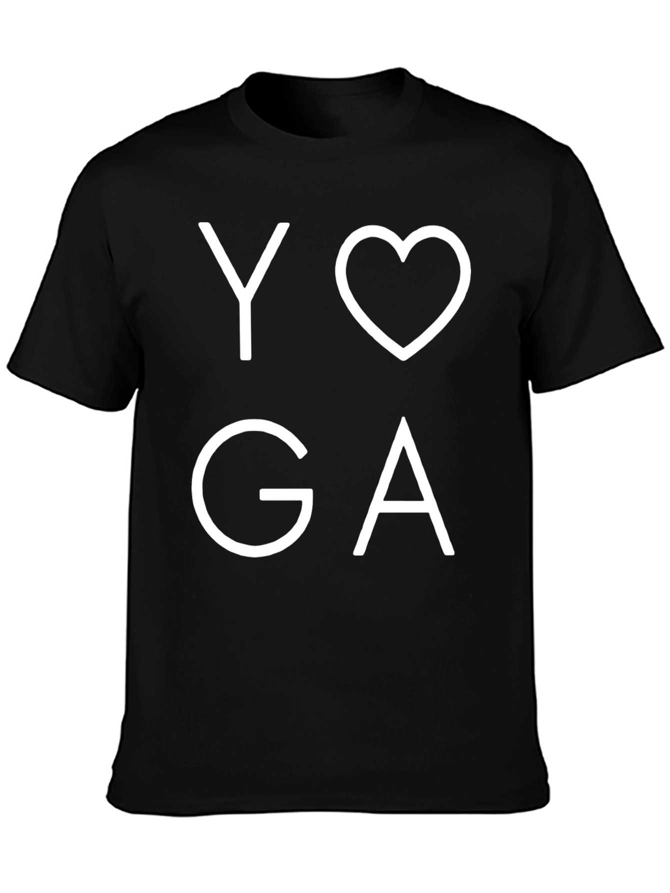 Yoga Heart Graphic T-Shirt - Black