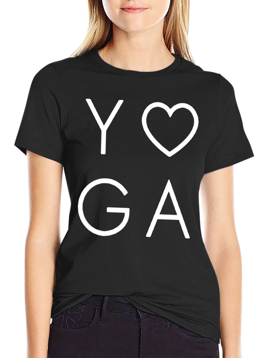 Yoga Heart Graphic T-Shirt - Black
