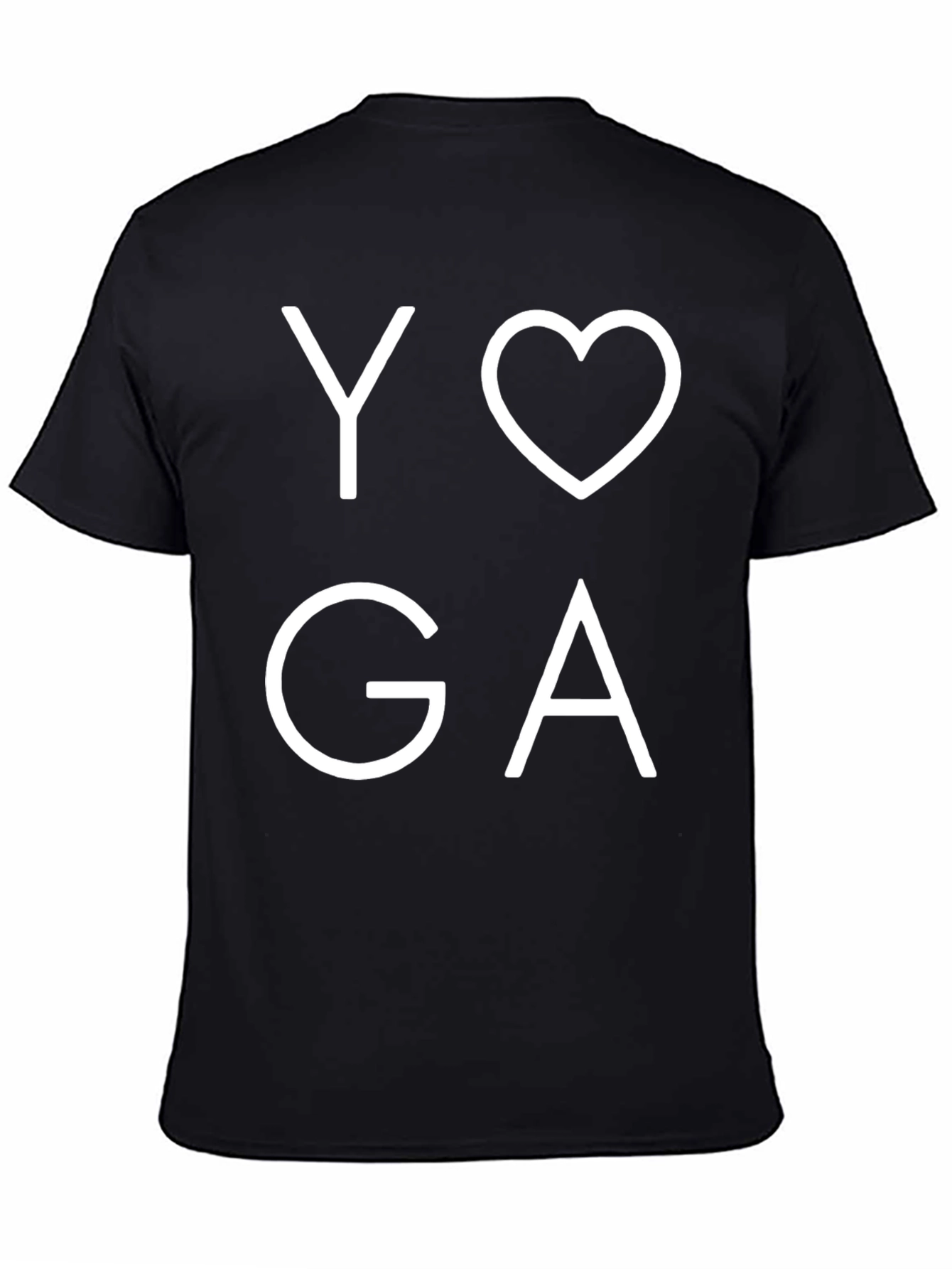 Yoga Heart Graphic T-Shirt - Black