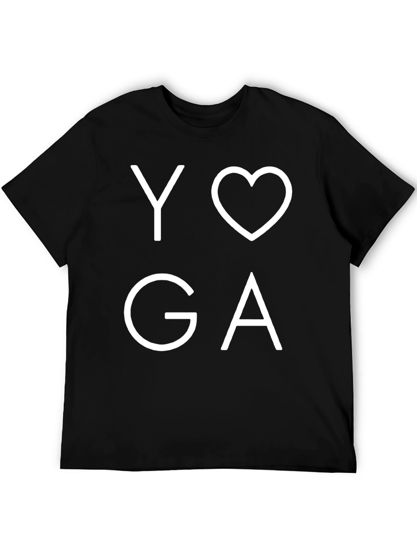 Yoga Heart Graphic T-Shirt - Black