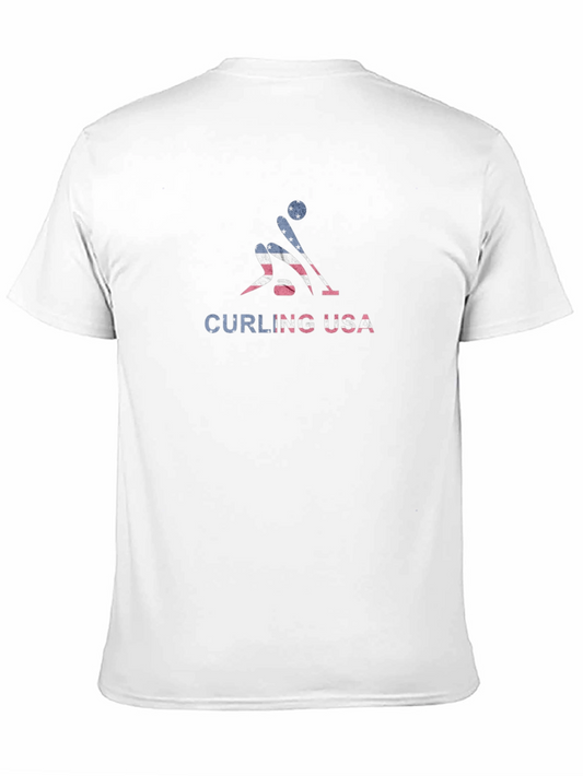 Curling USA T-Shirt - Patriotic Sports Tee