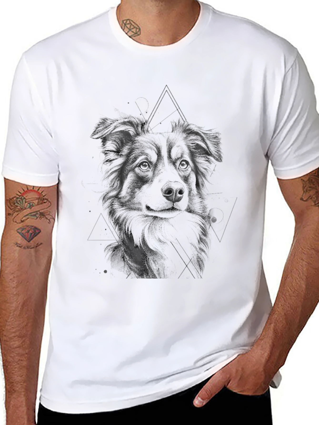 Dog Graphic Black T-Shirt