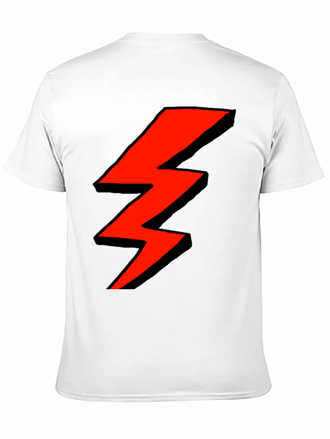 Red Lightning Bolt Graphic Black T-Shirt
