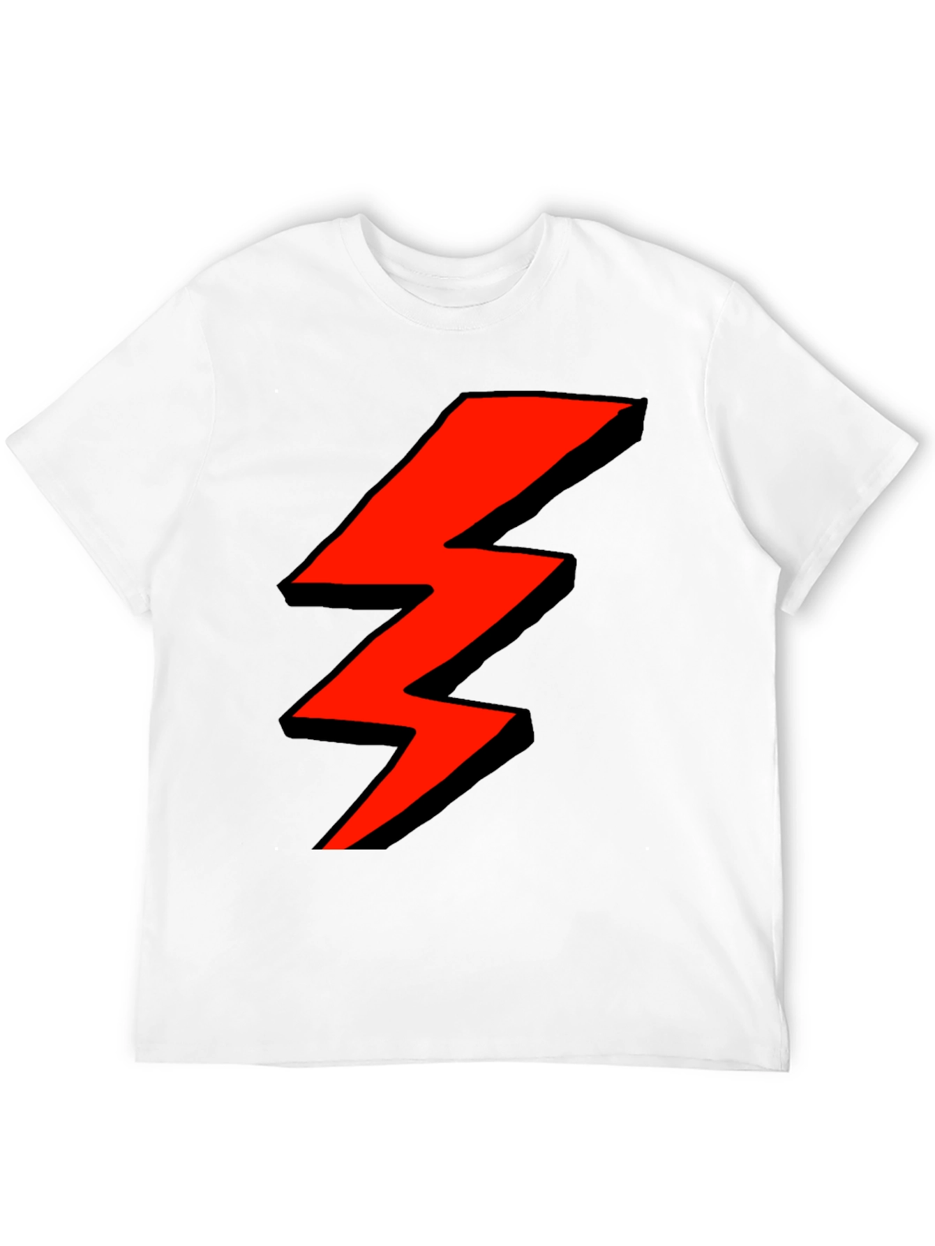 Red Lightning Bolt Graphic Black T-Shirt