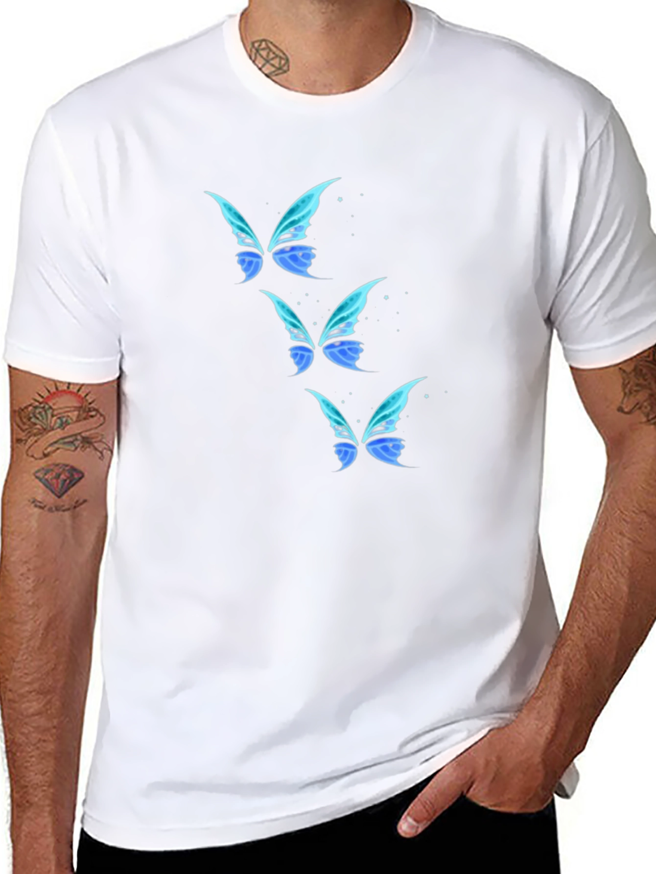 Butterfly Wing Graphic Black T-Shirt