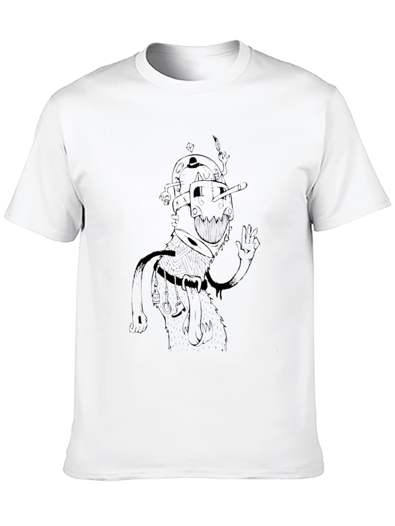 Dark Graphic Tee - Cartoon Character T-Shirt