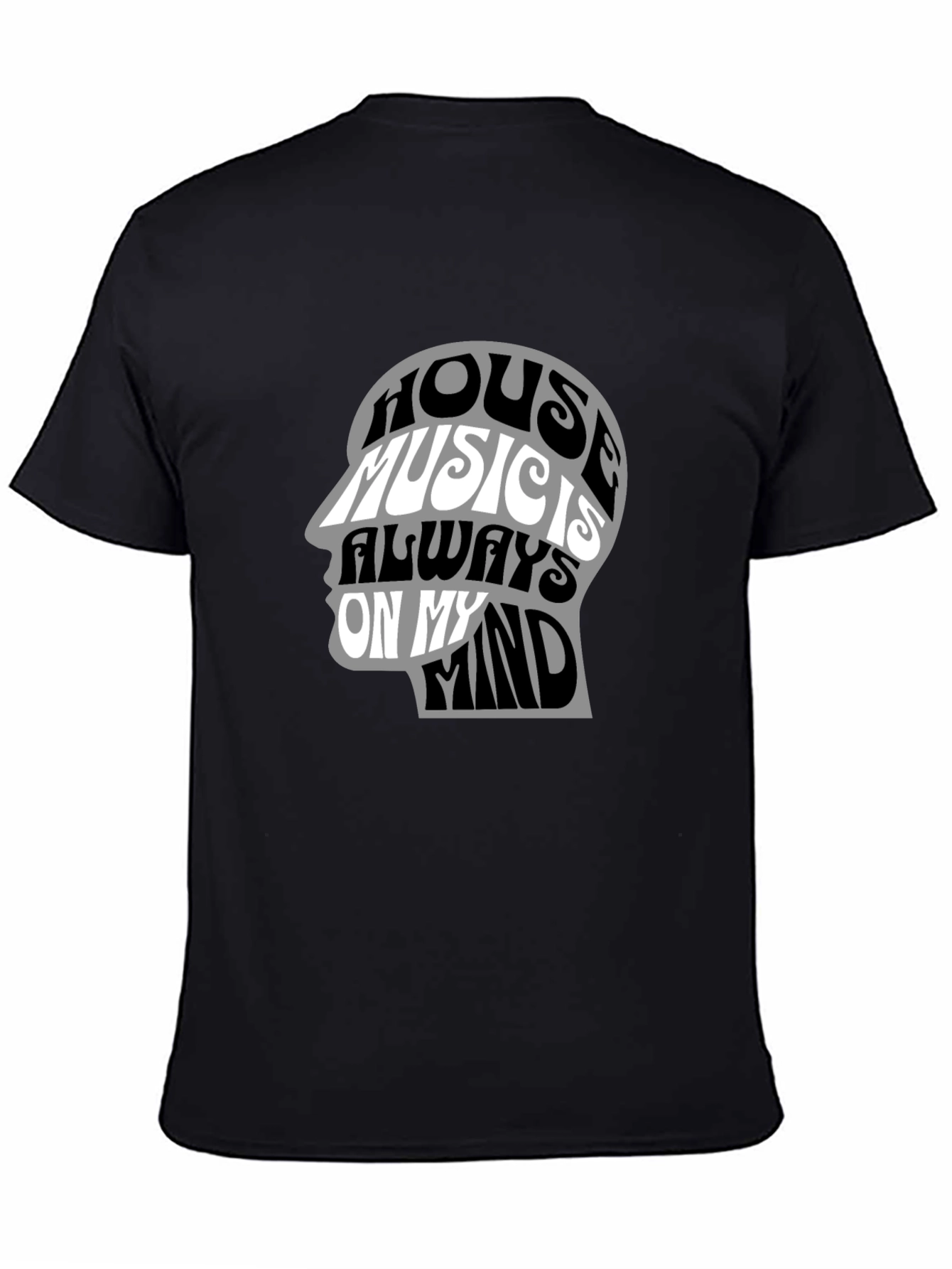 House Music Mind Graphic Tee - Black Cotton