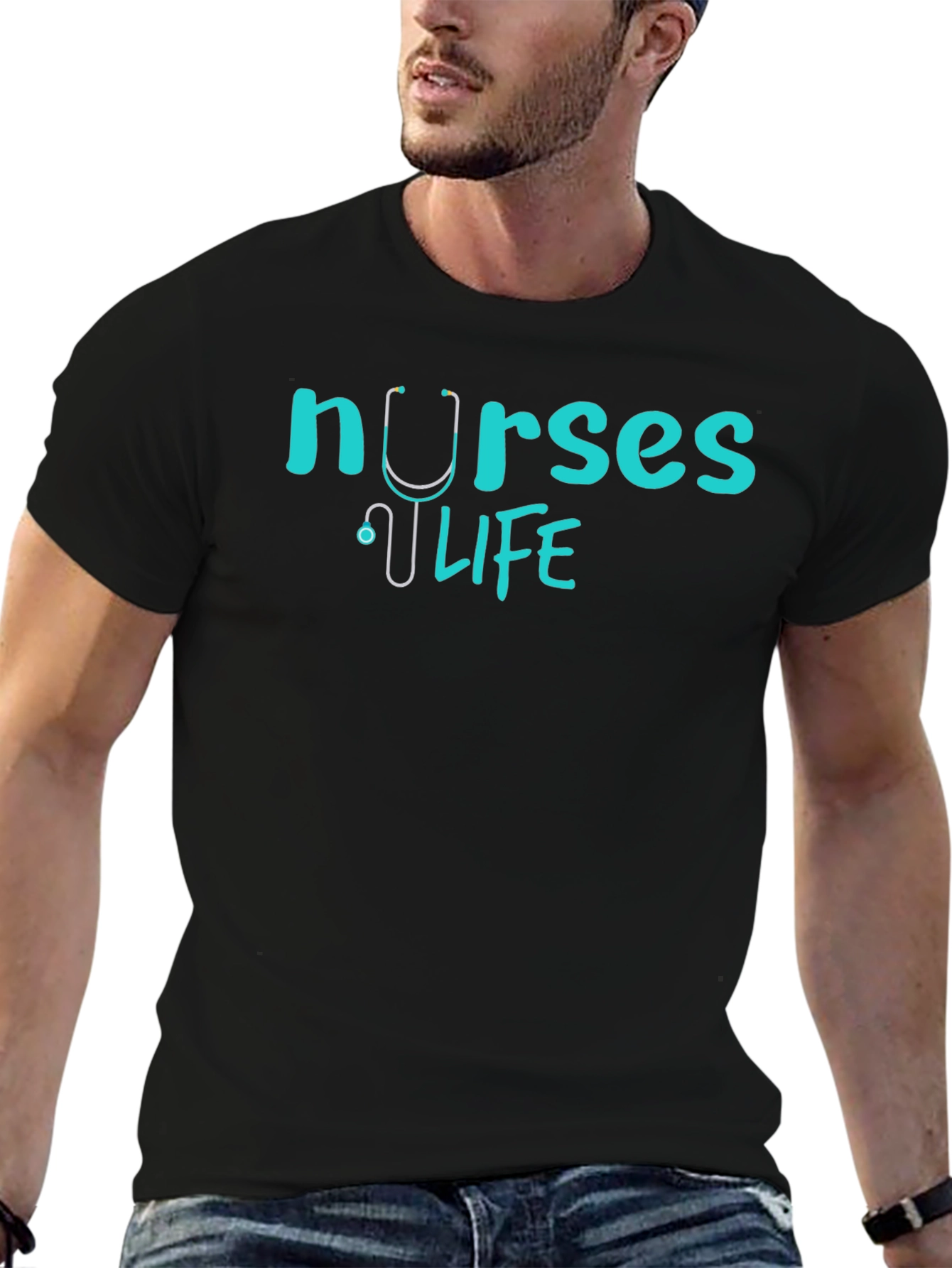Nurses Life Stethoscope T-Shirt - Medical Profession Tee