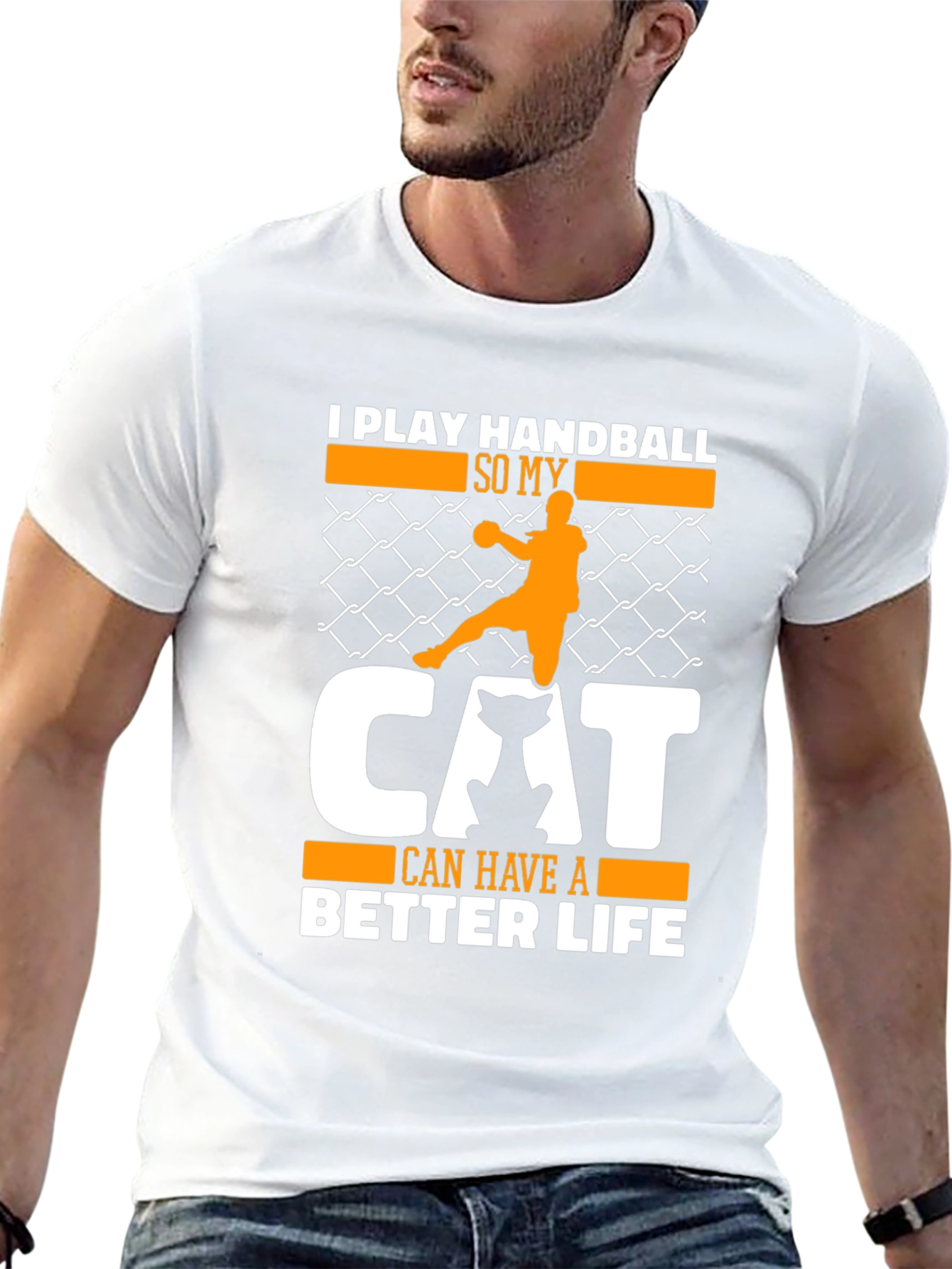 Handball Cat Lover Graphic T-Shirt