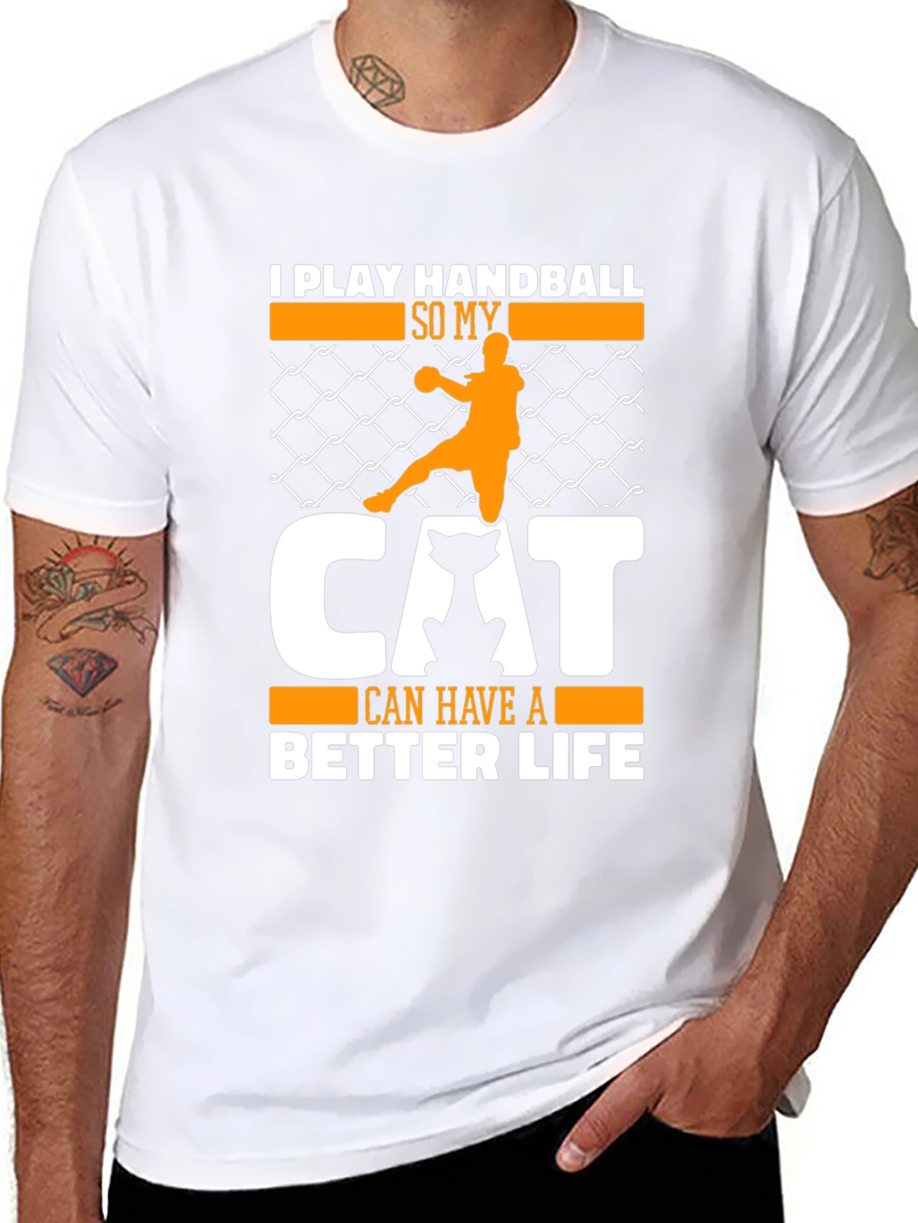 Handball Cat Lover Graphic T-Shirt