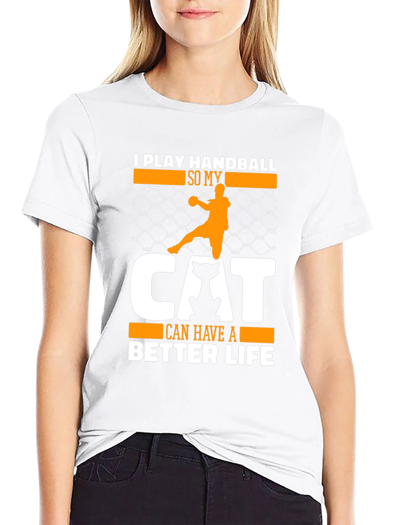 Handball Cat Lover Graphic T-Shirt