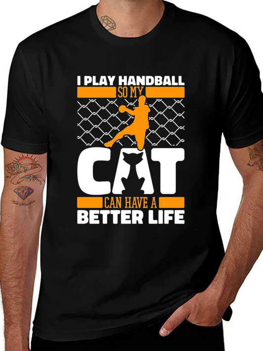 Handball Cat Lover Graphic T-Shirt