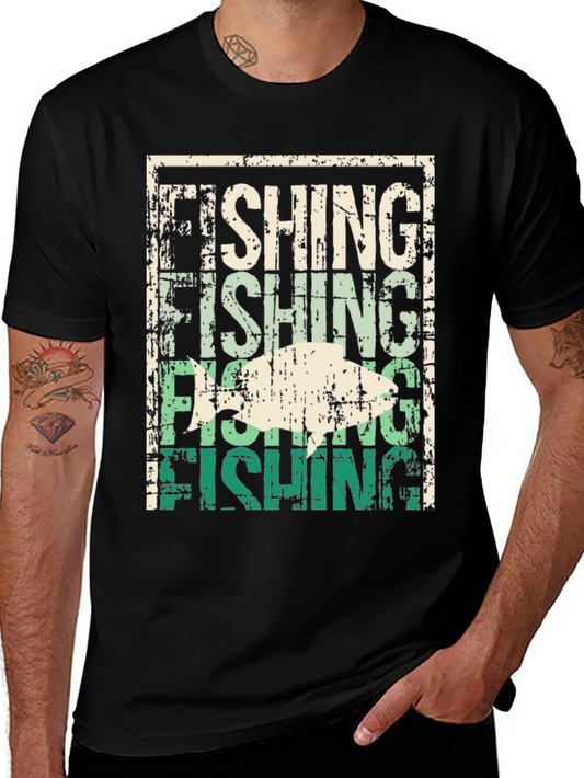 Vintage Fishing T-Shirt - Distressed Design
