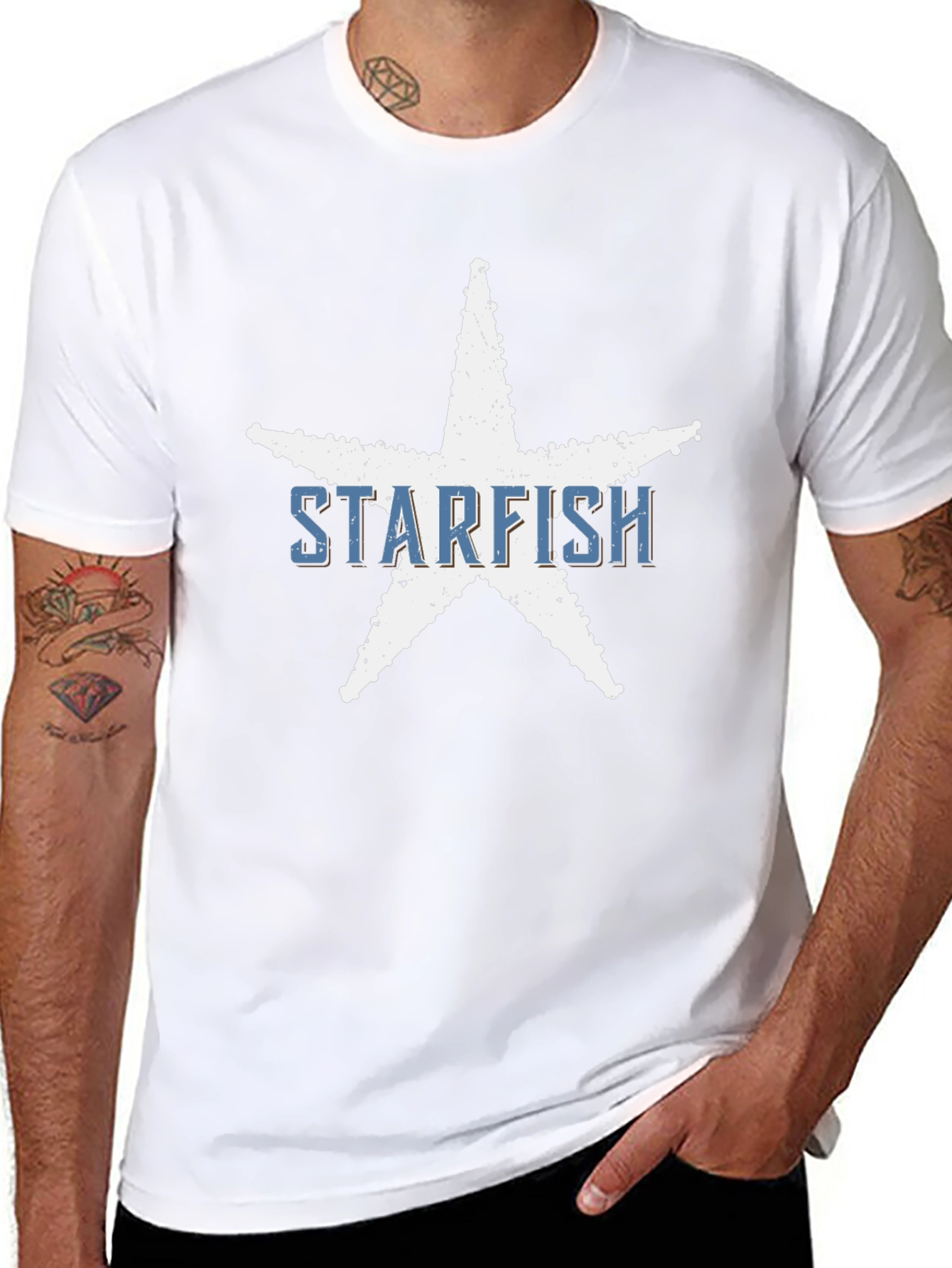 Starfish Graphic Tee - Coastal Style Black T-Shirt
