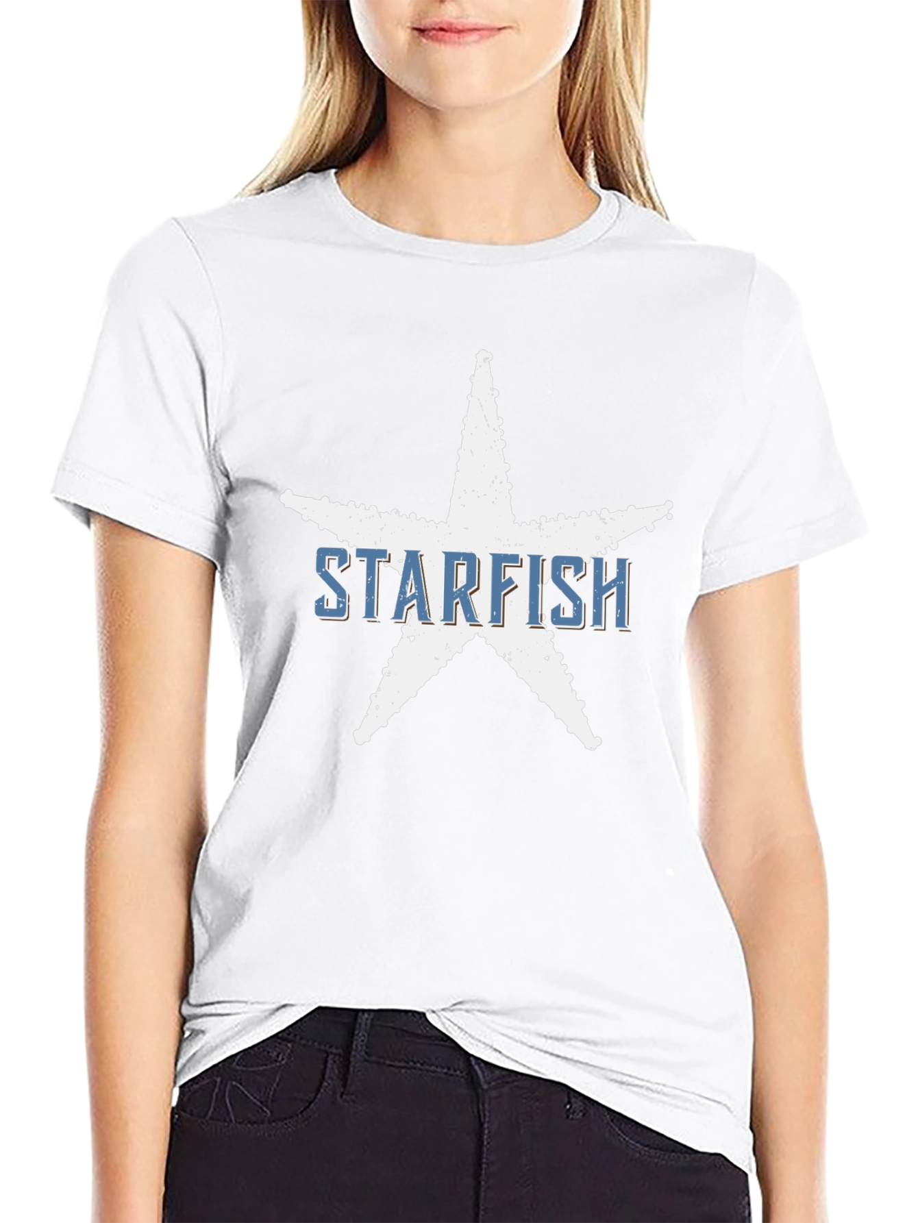 Starfish Graphic Tee - Coastal Style Black T-Shirt