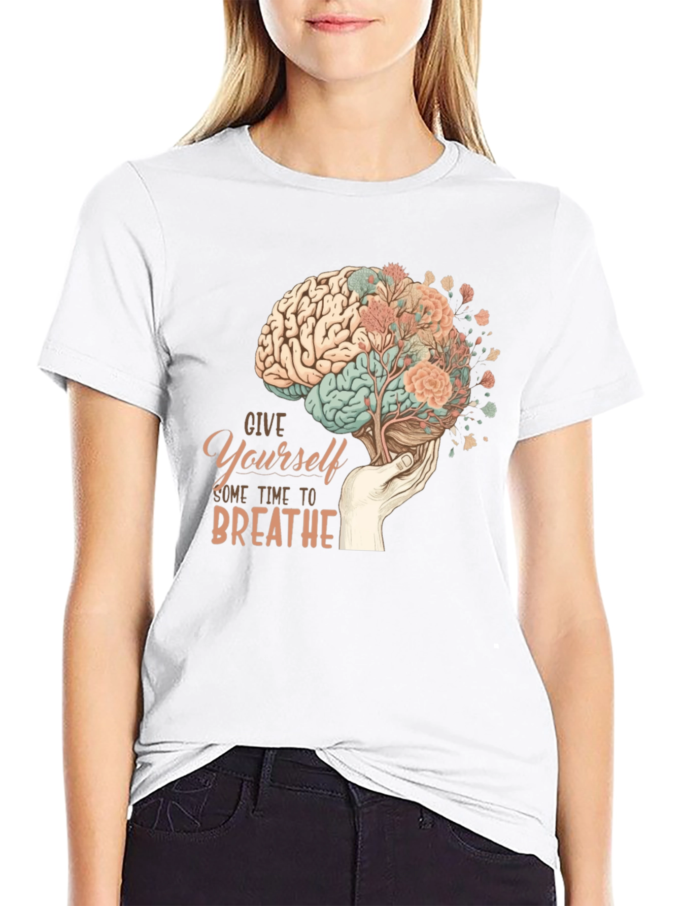 Brain & Bloom Graphic Tee - Mental Wellness Shirt