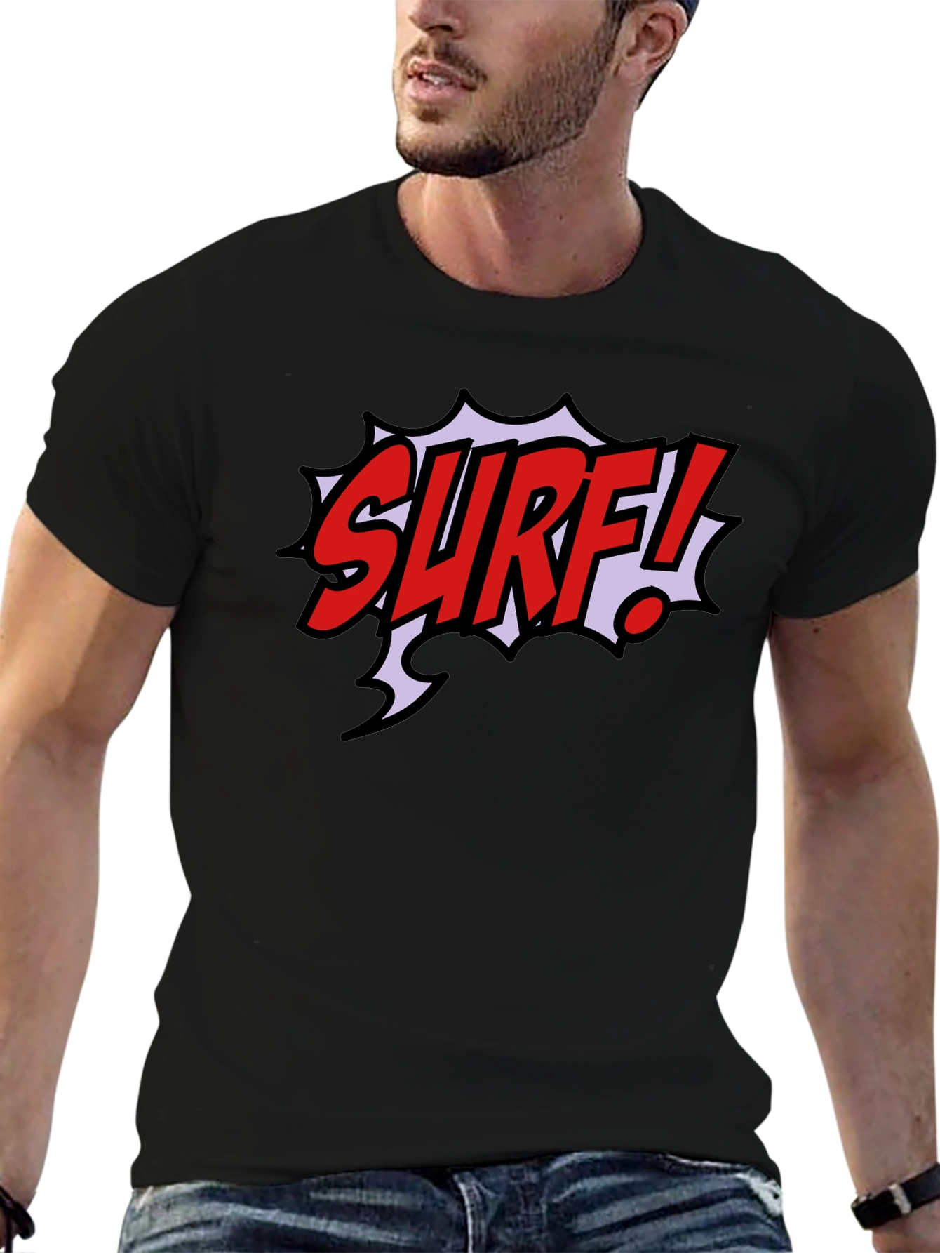 Surf! Graphic T-Shirt - Black Cotton Tee
