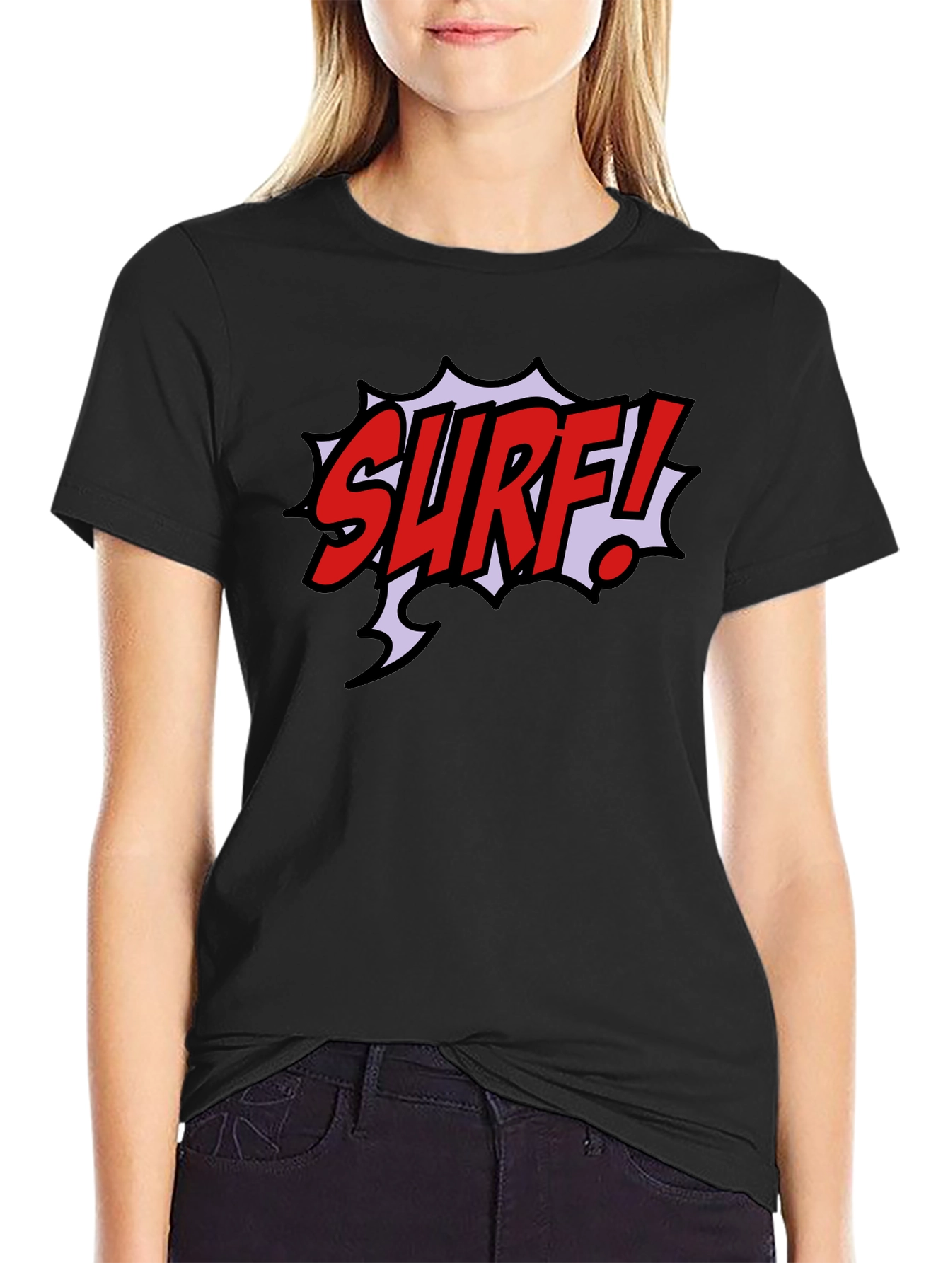 Surf! Graphic T-Shirt - Black Cotton Tee