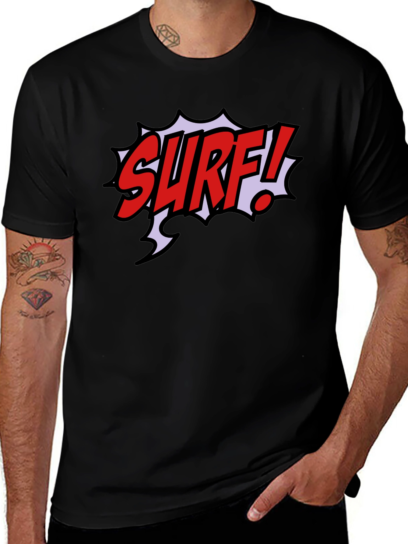 Surf! Graphic T-Shirt - Black Cotton Tee