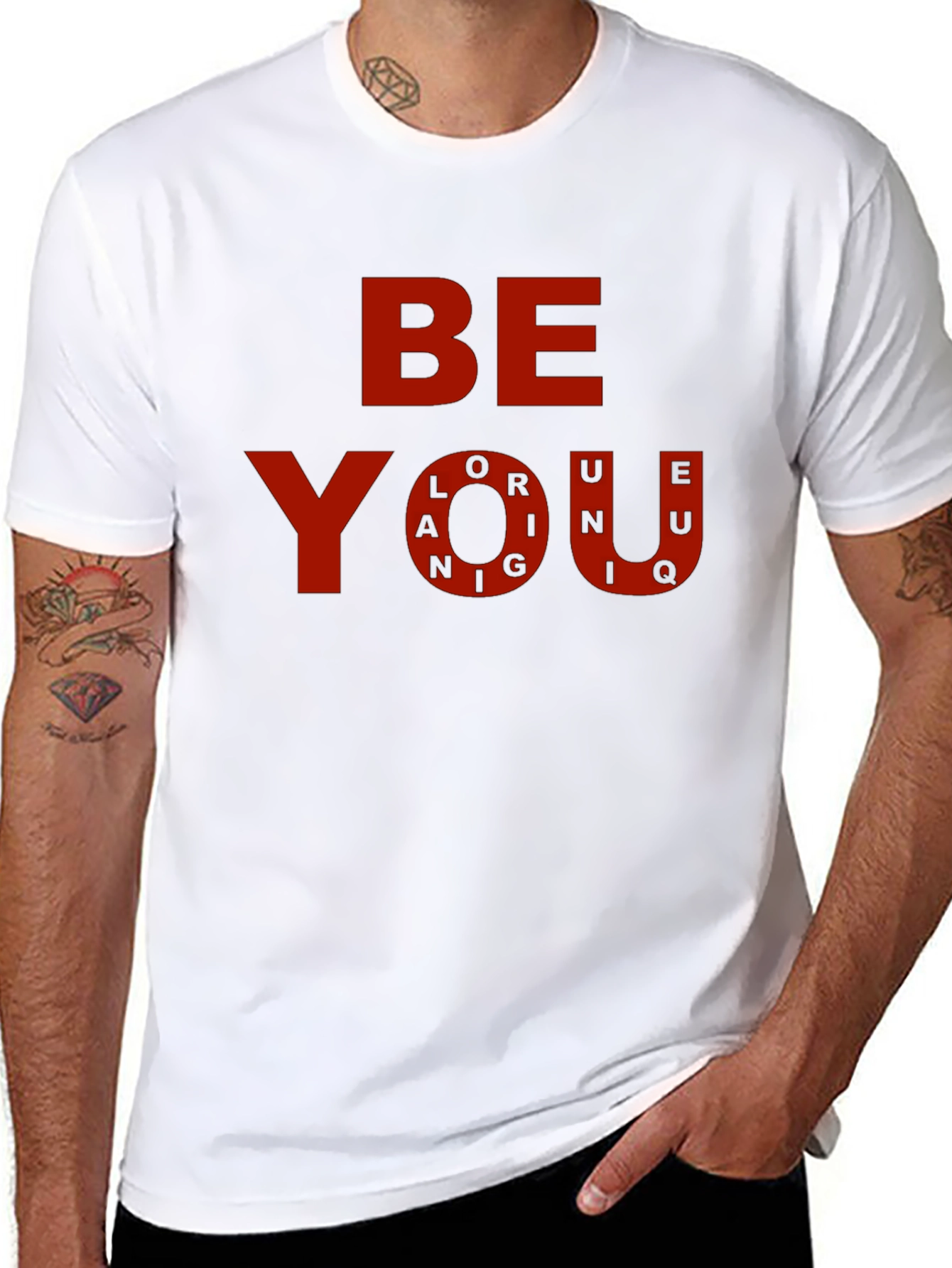 Be You T-Shirt - Black with Red Graphic