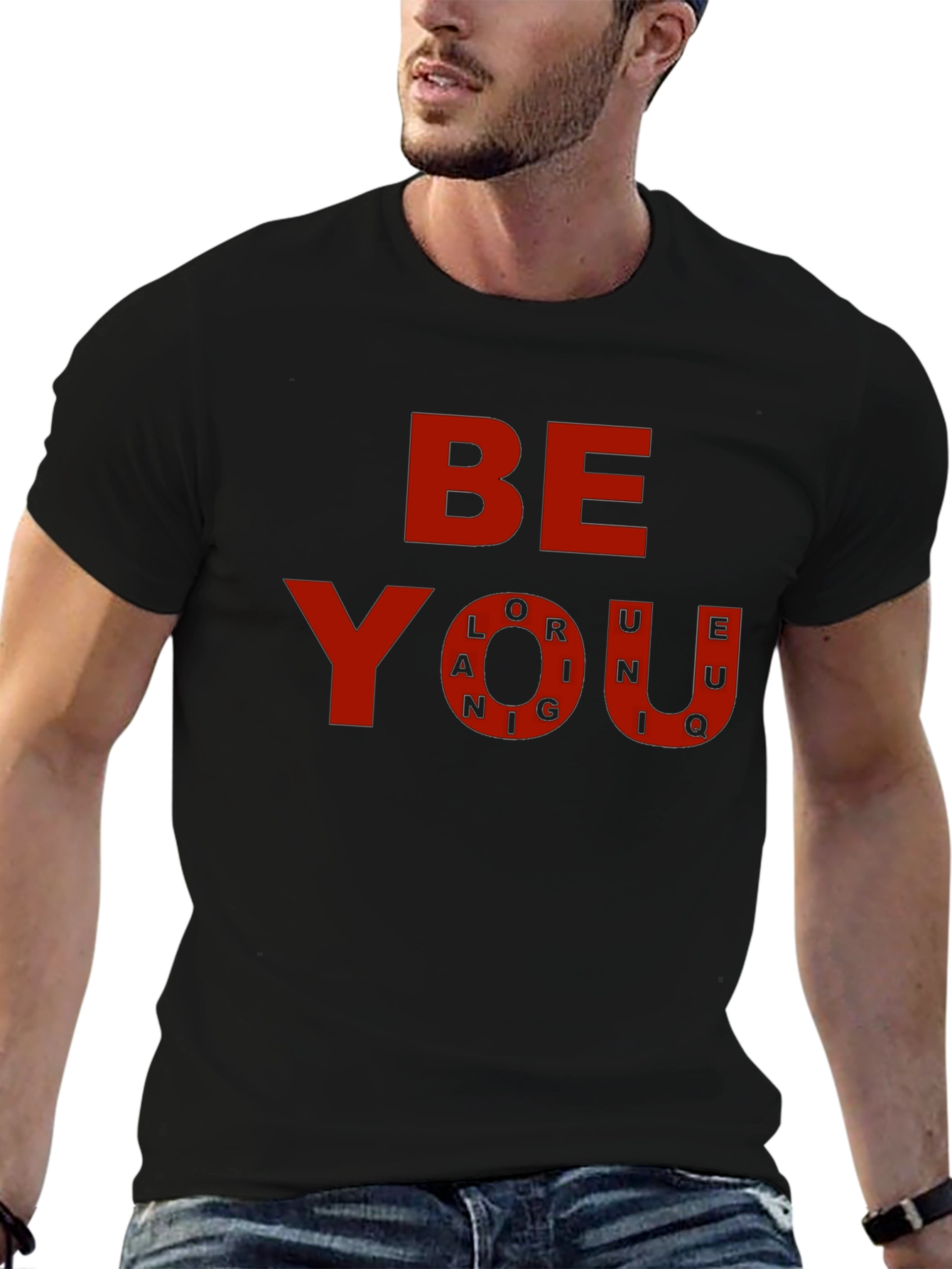 Be You T-Shirt - Black with Red Graphic