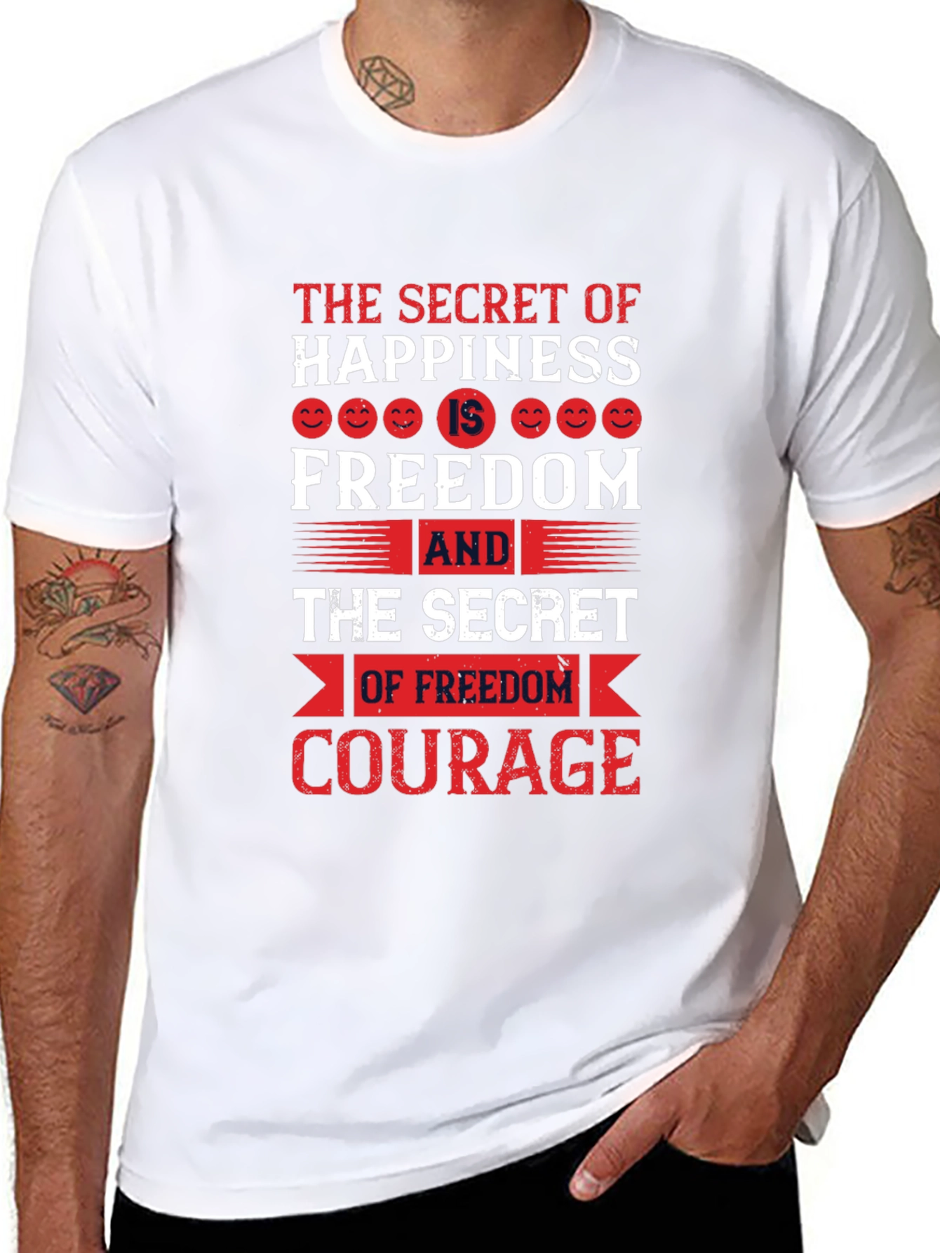 Happiness Freedom Courage Graphic Tee