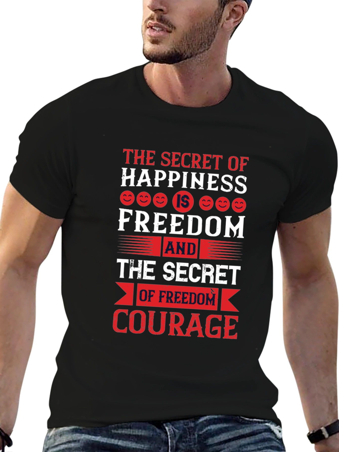 Happiness Freedom Courage Graphic Tee