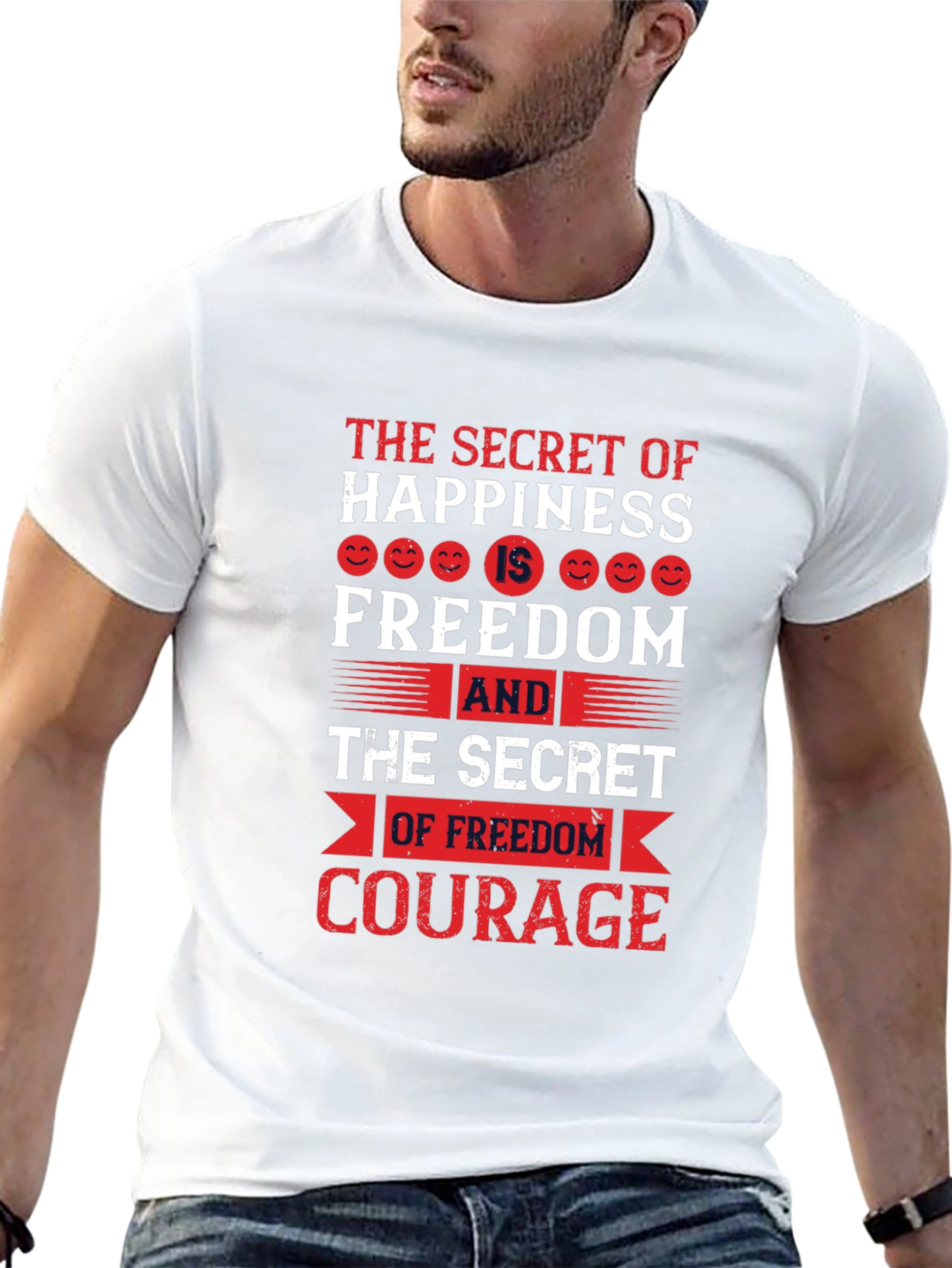 Happiness Freedom Courage Graphic Tee