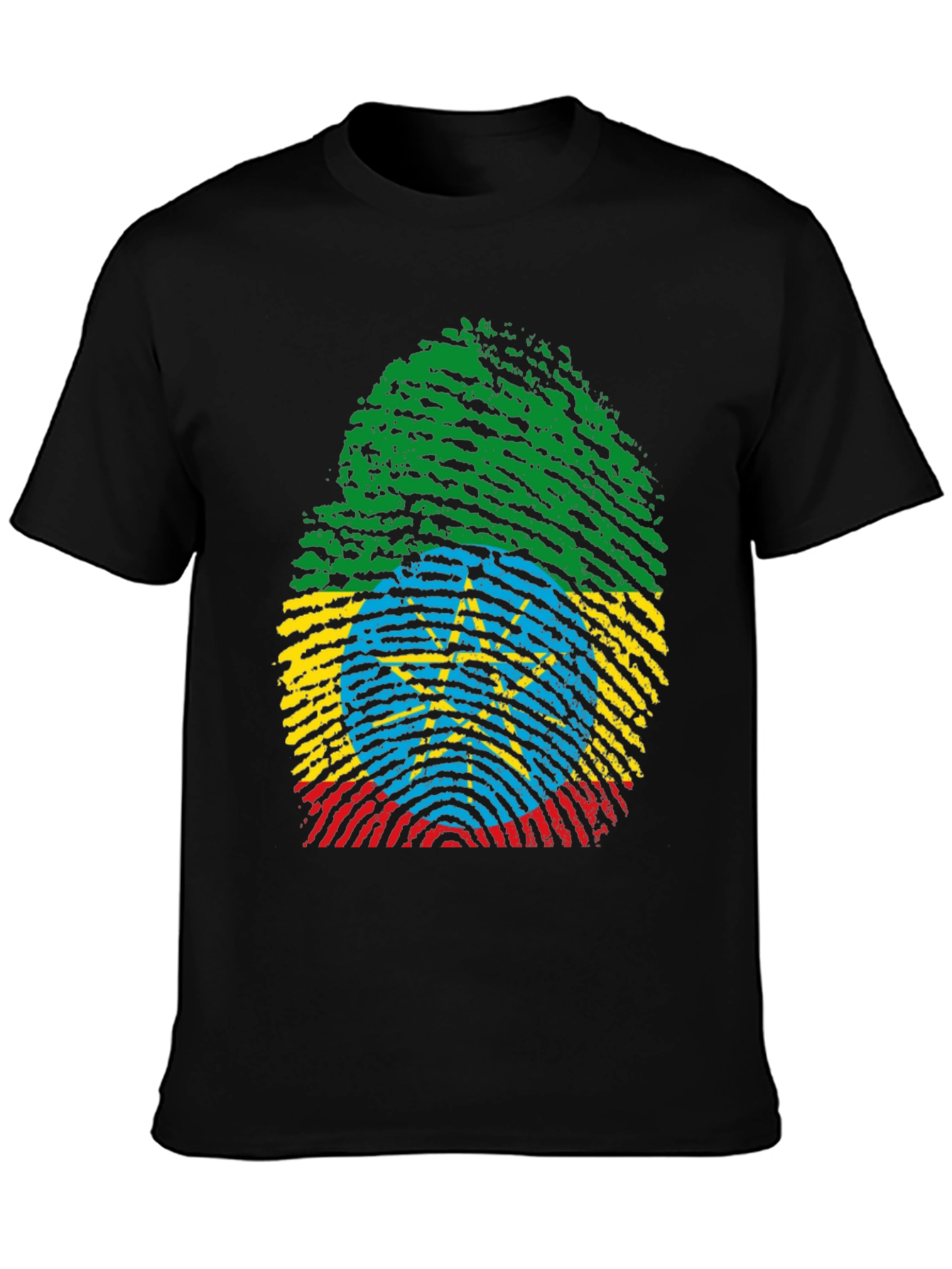 Ethiopia Flag Fingerprint T-Shirt