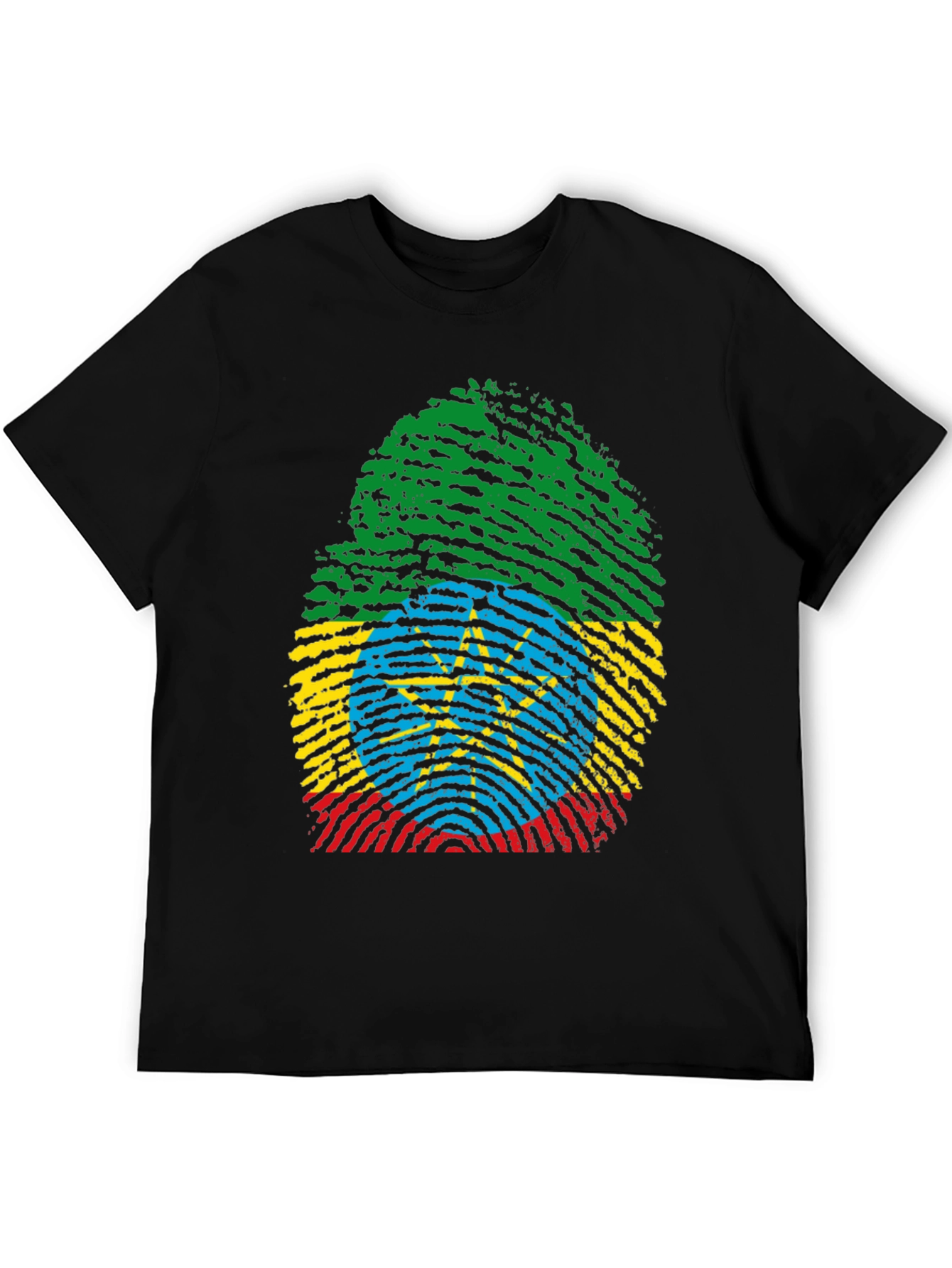 Ethiopia Flag Fingerprint T-Shirt