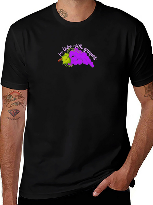 In Love with Grapes Black T-Shirt