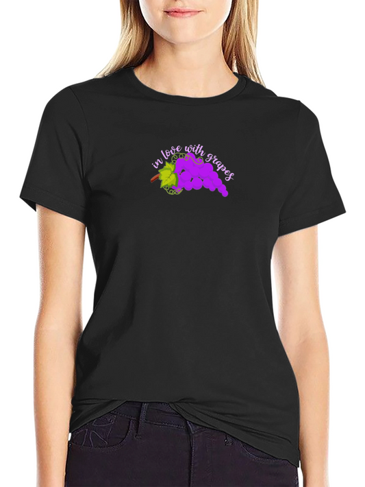 In Love with Grapes Black T-Shirt