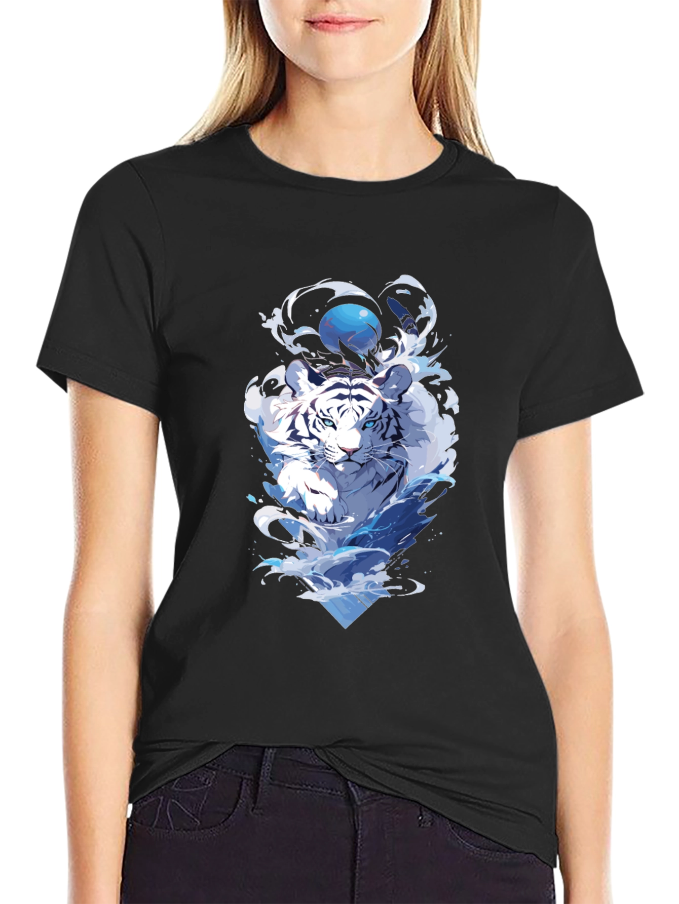 White Tiger Graphic Tee - Cool Animal Print Shirt