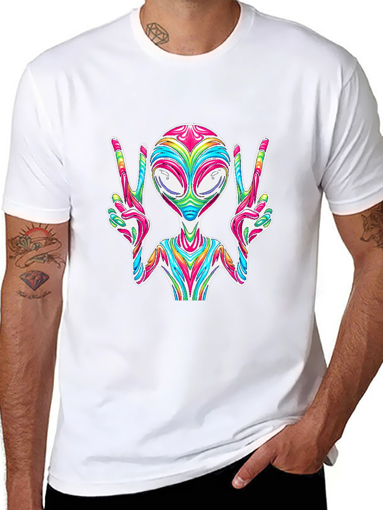 Peace Alien Tee - Retro Space Vibes