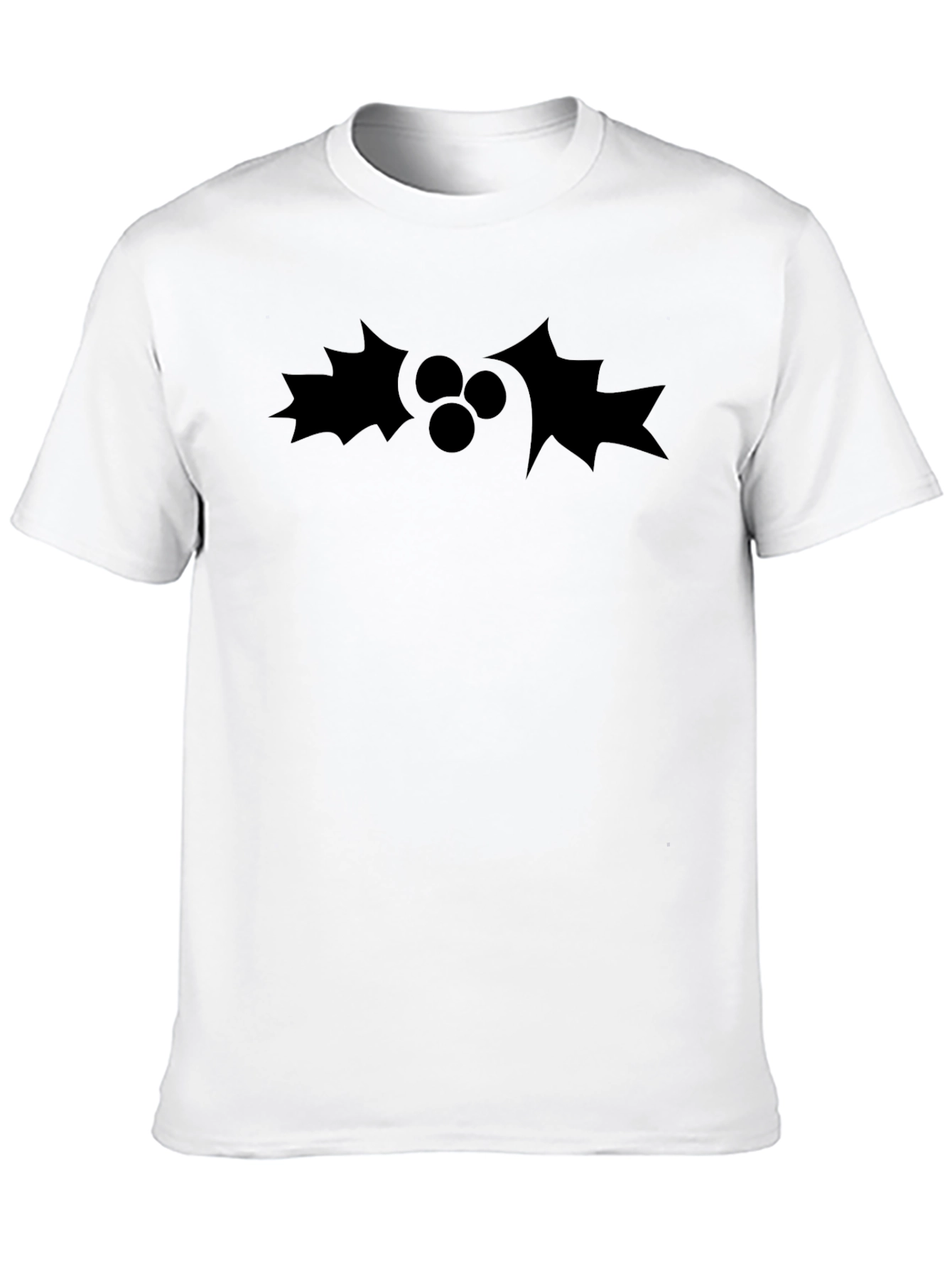 Festive Holly Graphic Black T-Shirt