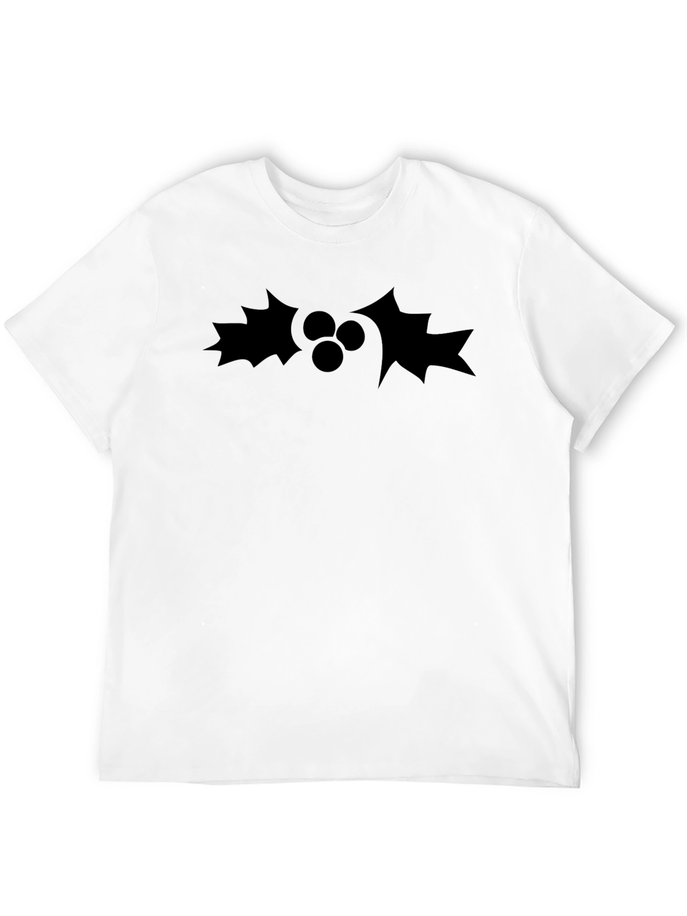Festive Holly Graphic Black T-Shirt