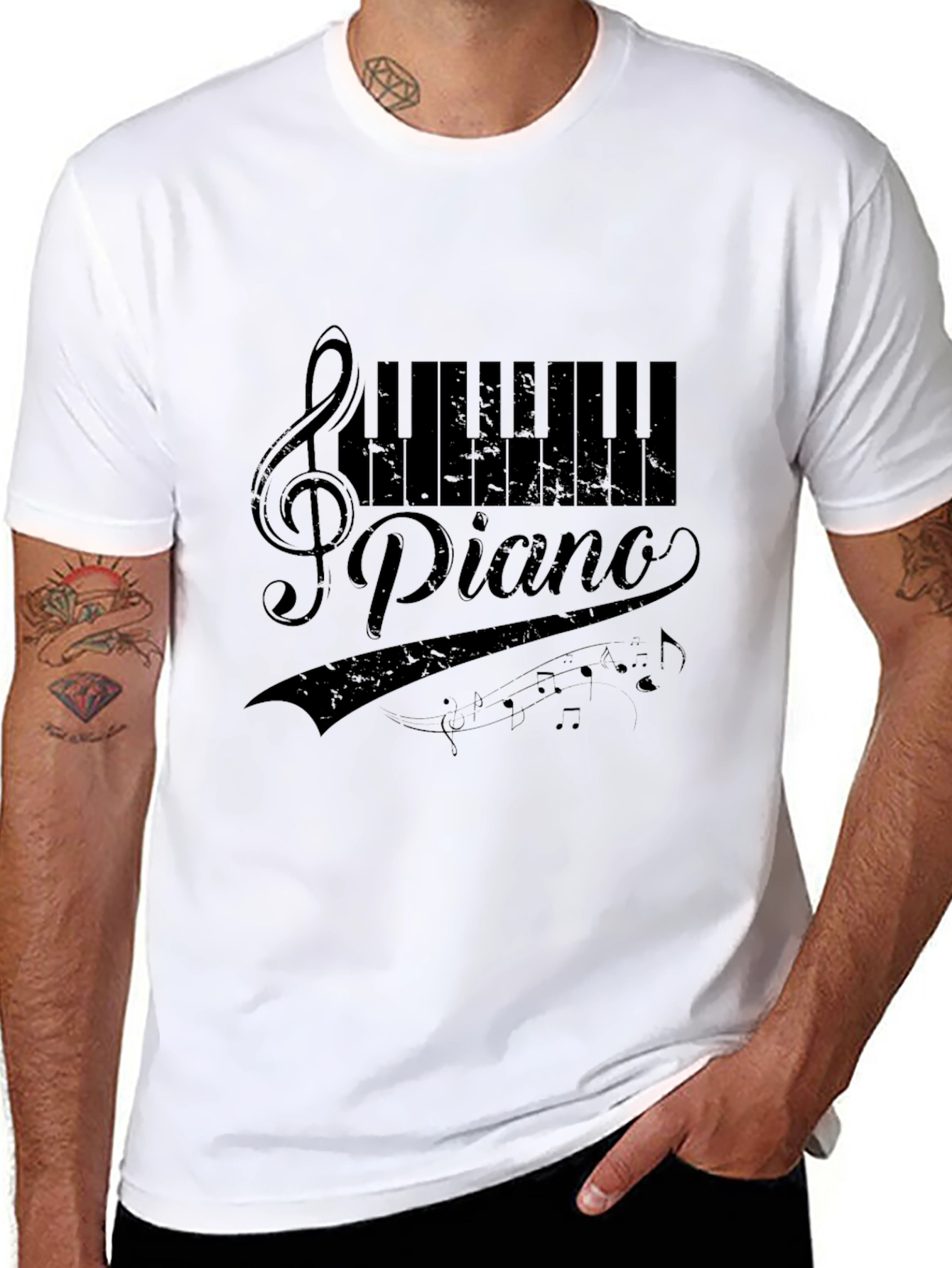 Piano Musical T-Shirt - Black
