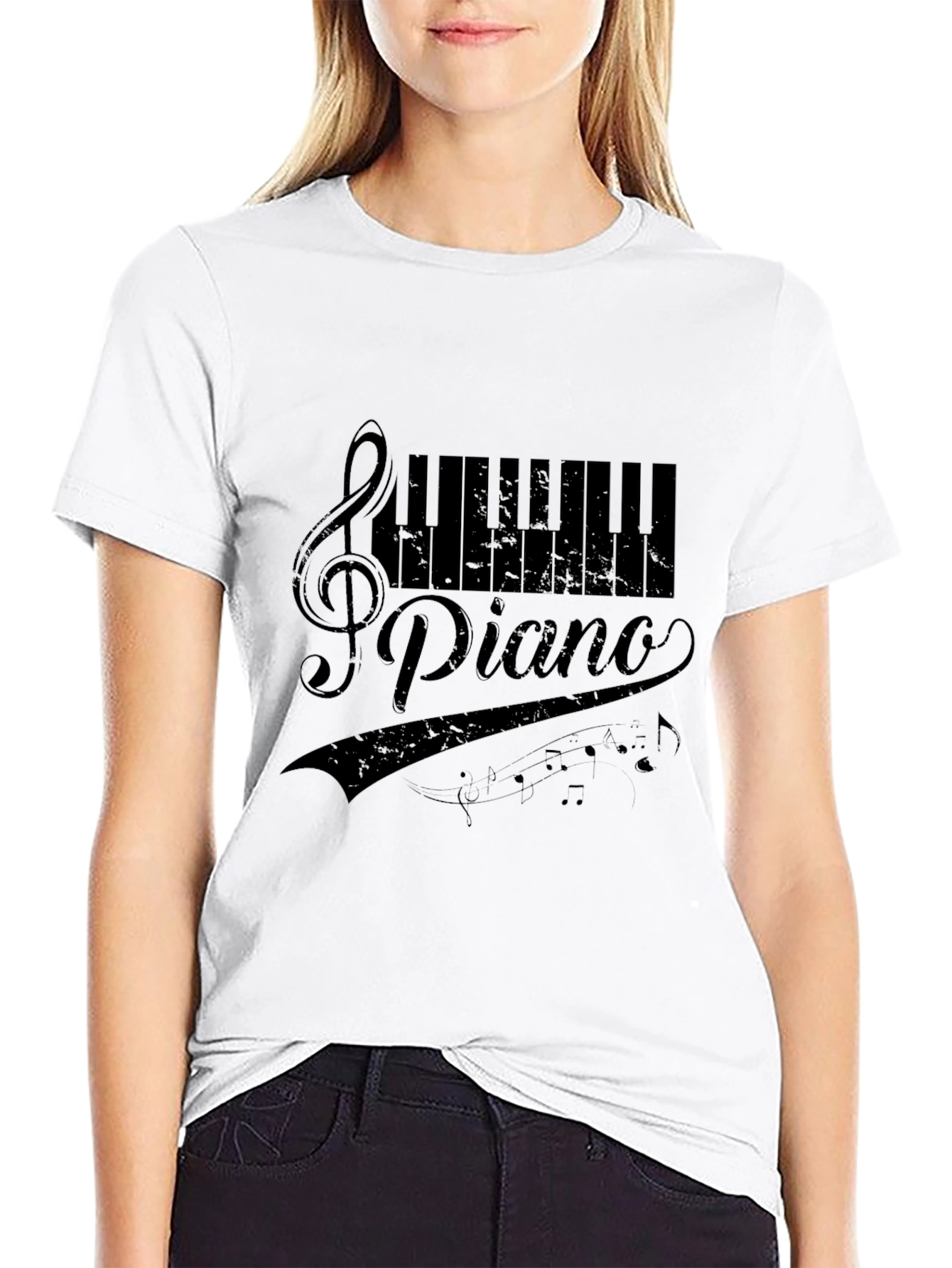 Piano Musical T-Shirt - Black