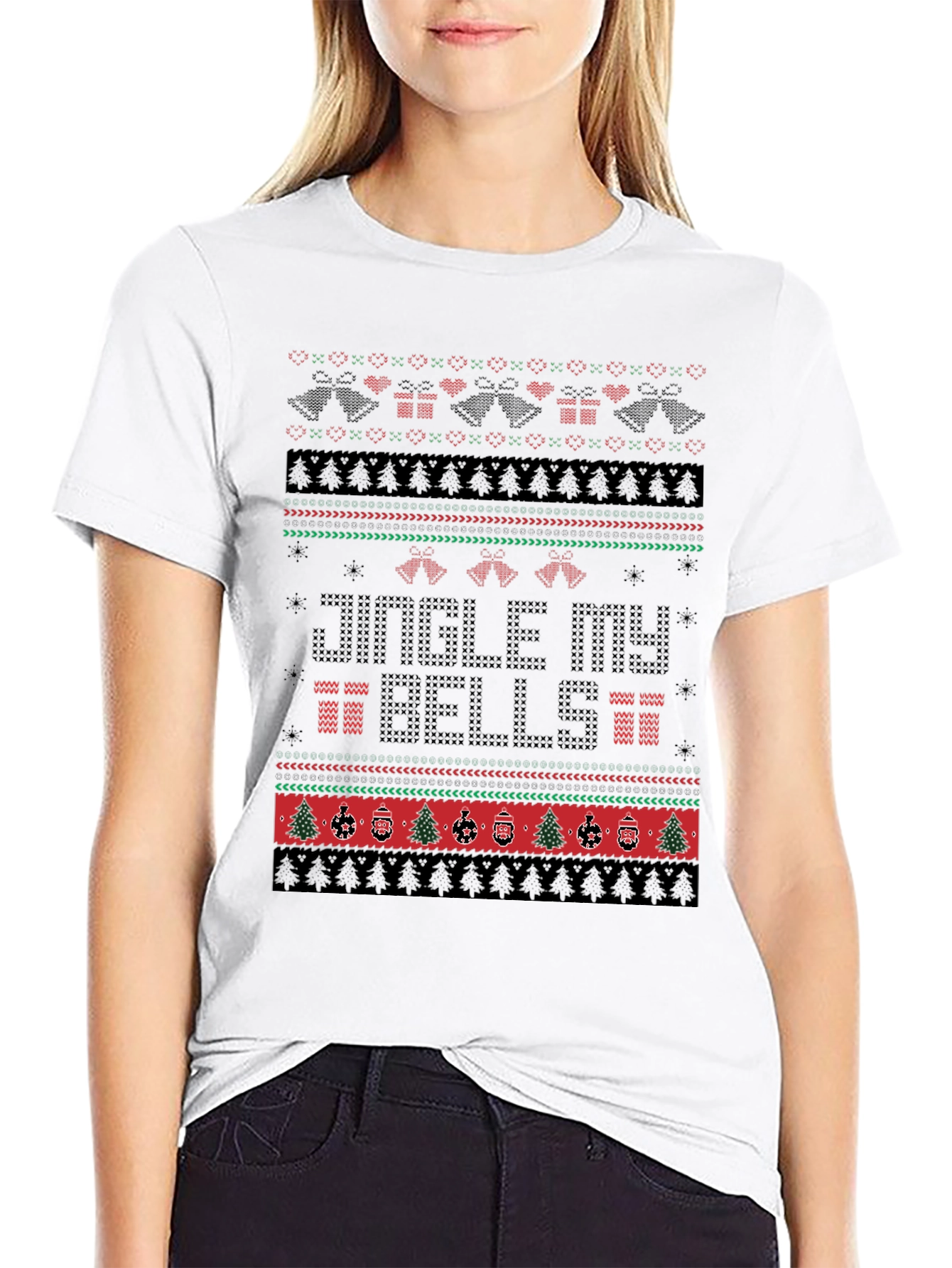 Festive Jingle My Bells Ugly Christmas Sweater T-Shirt