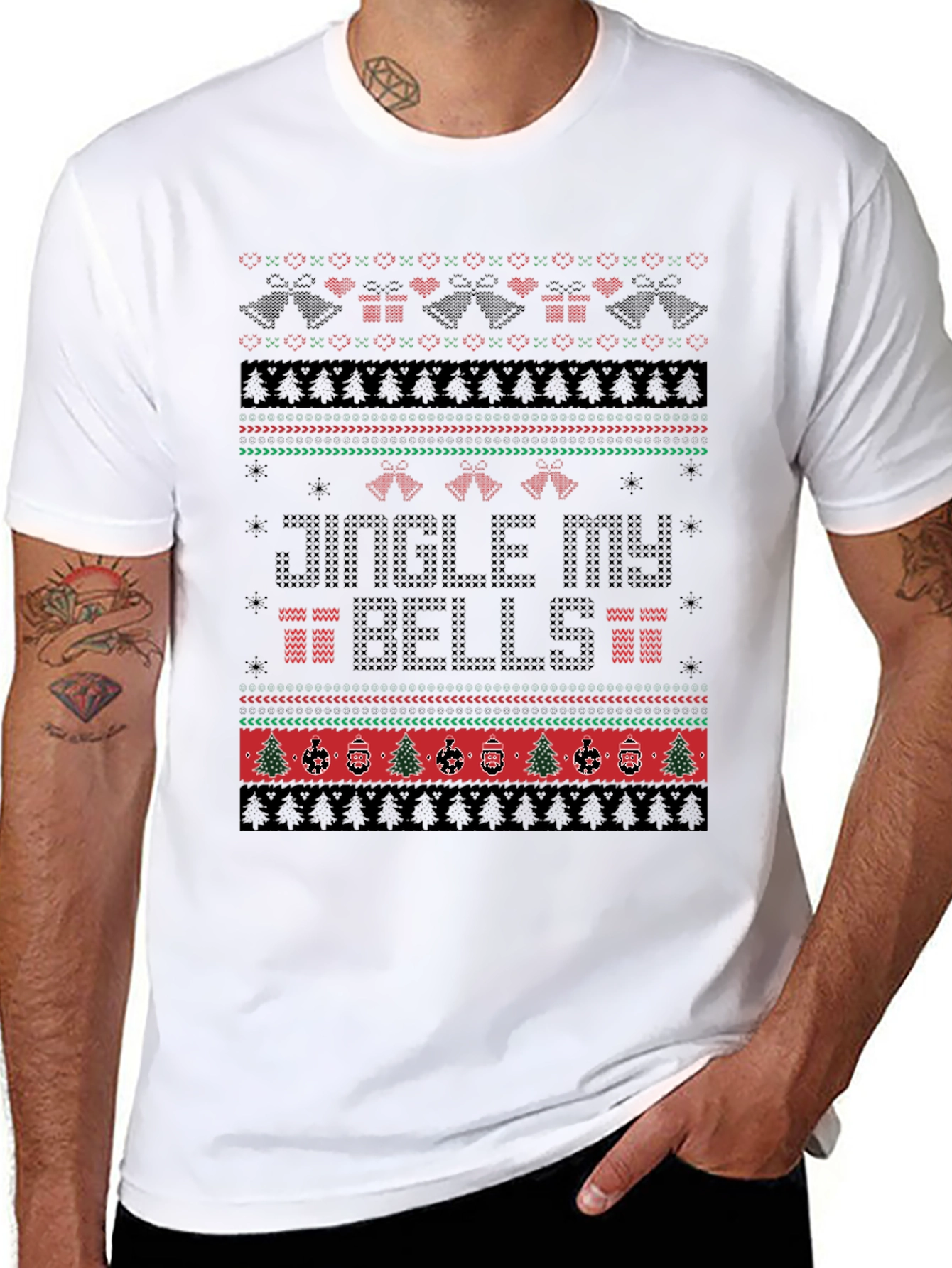 Festive Jingle My Bells Ugly Christmas Sweater T-Shirt