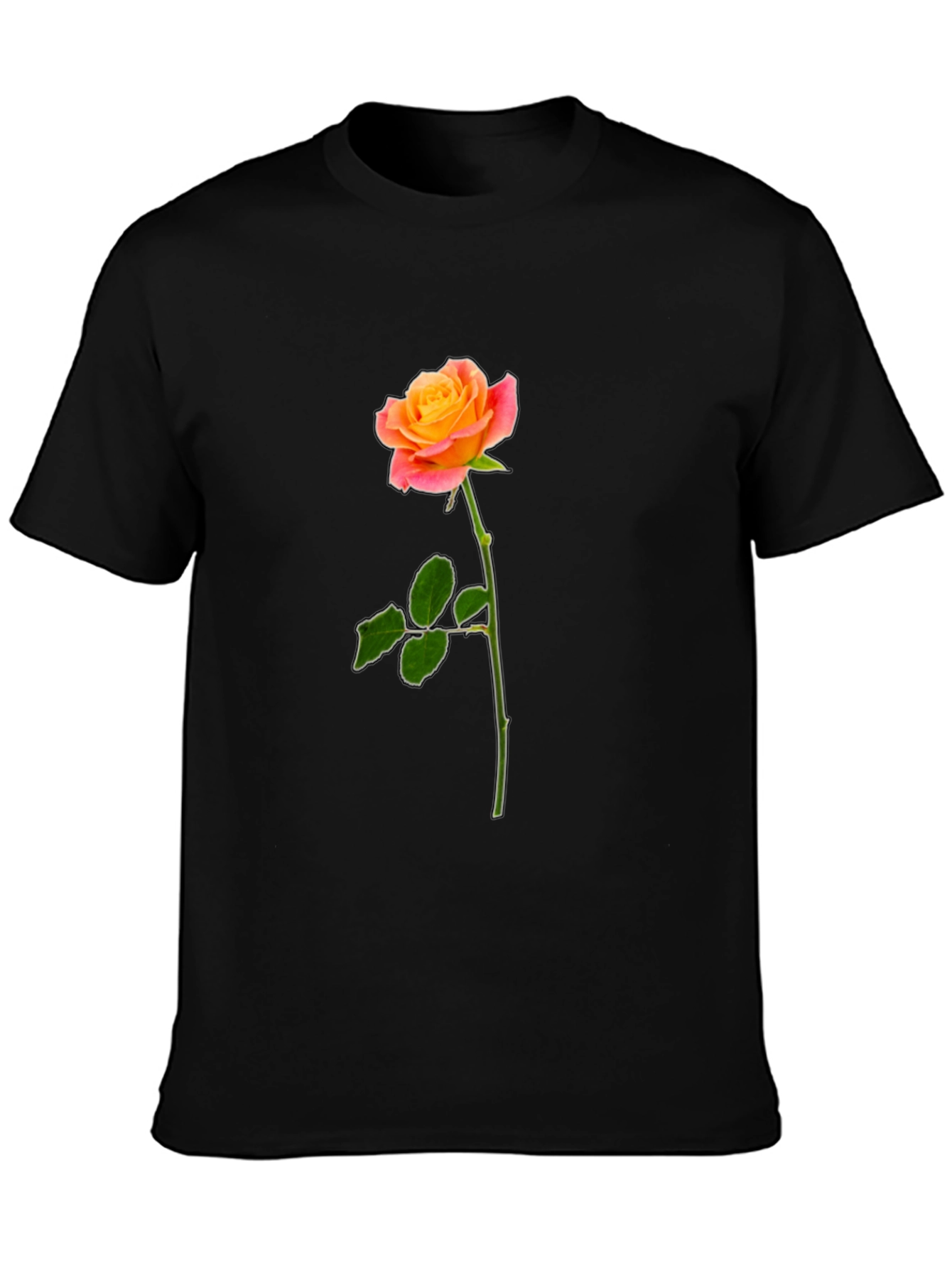 Rose Graphic Black T-Shirt
