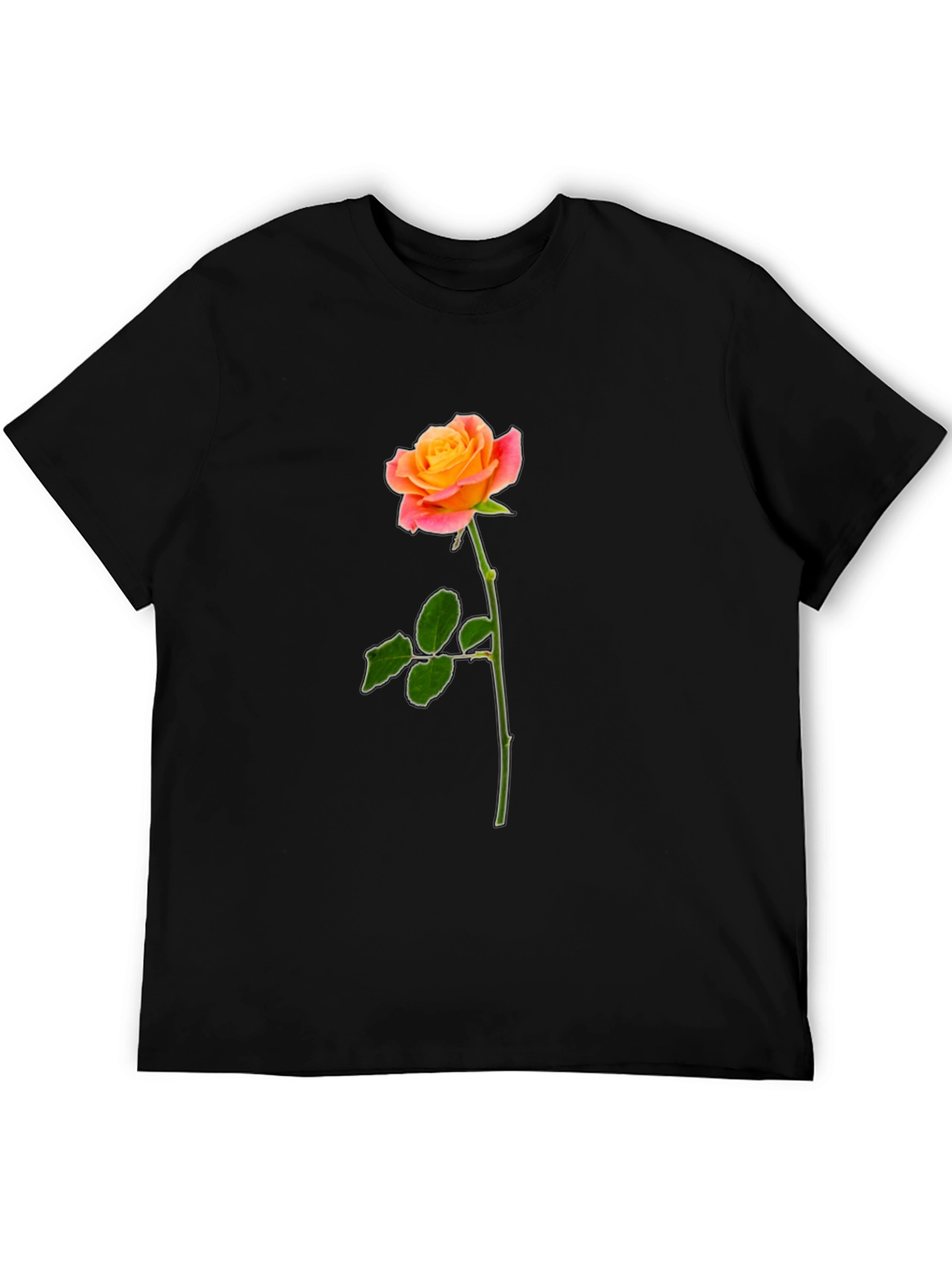 Rose Graphic Black T-Shirt