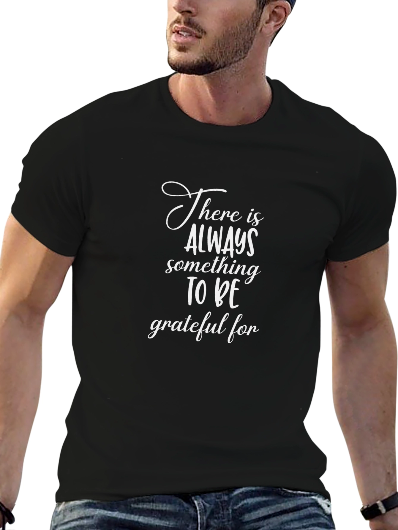 Grateful Black T-Shirt - Inspirational Tee