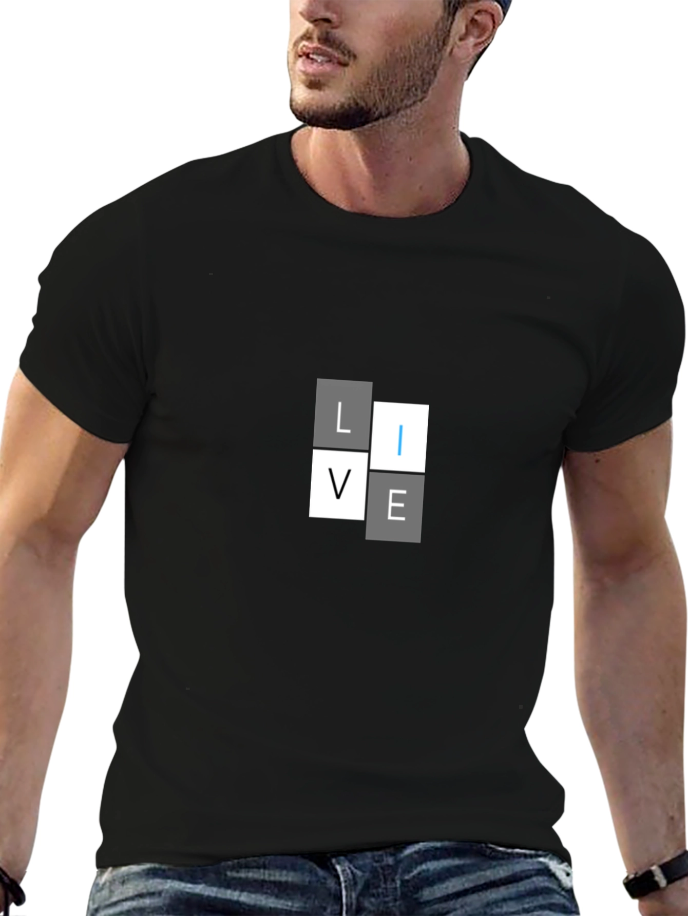 Live Graphic T-Shirt - Modern Design Black Tee